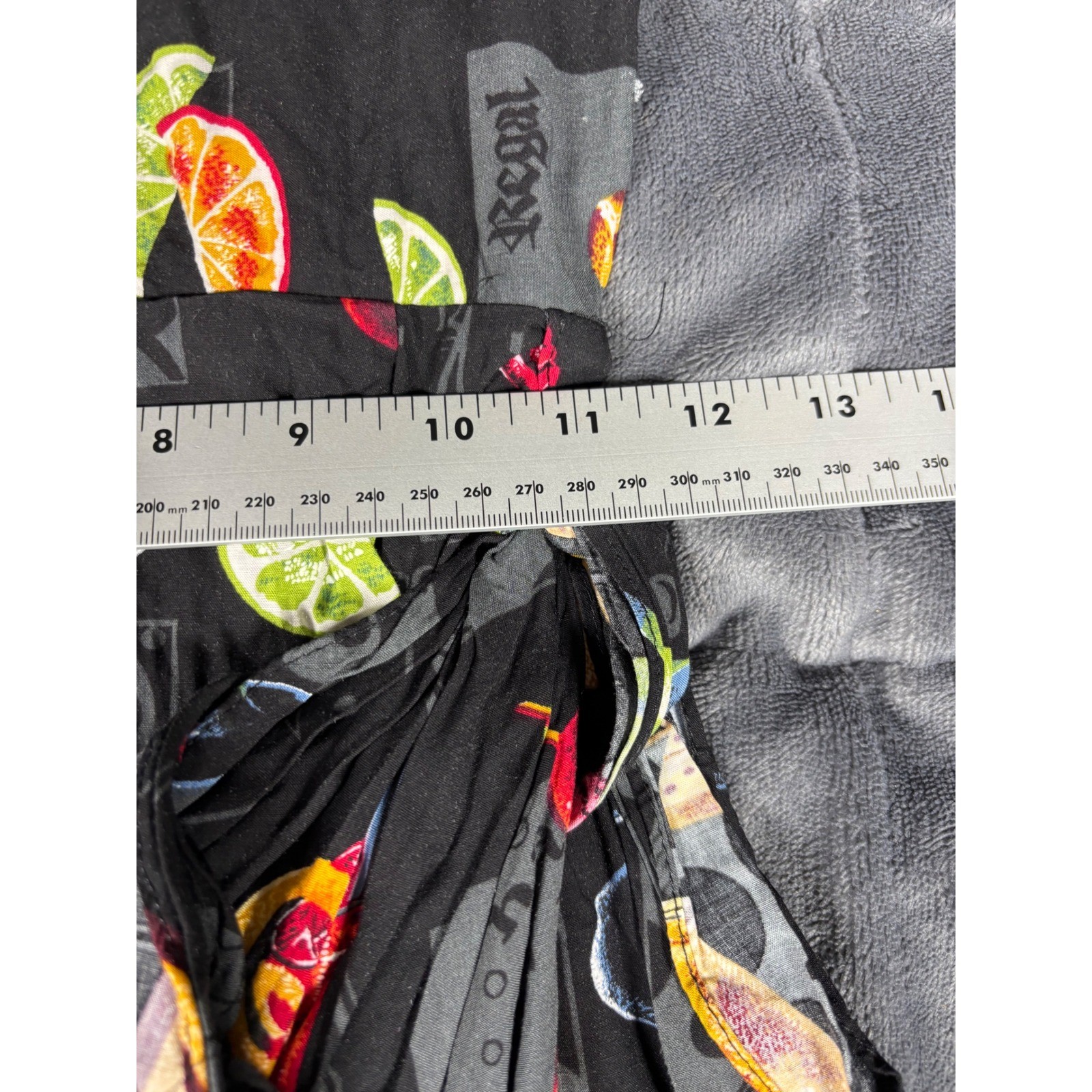 Paradise Found Honolulu Hawaii Cocktail Martini Print Rayon Wrap Dress S Black