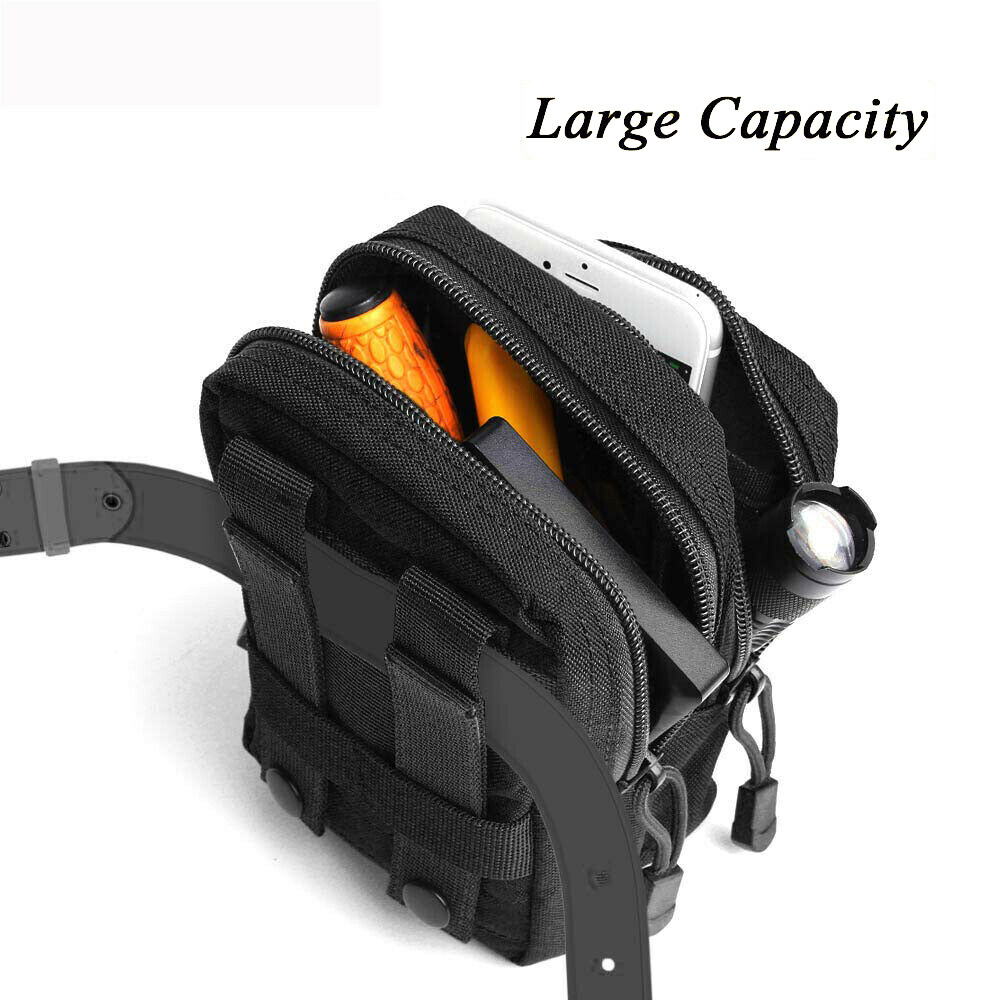 Men Military Tactical Molle Pouch Outdoor Sports Belt Waist Pack Bag for Camping