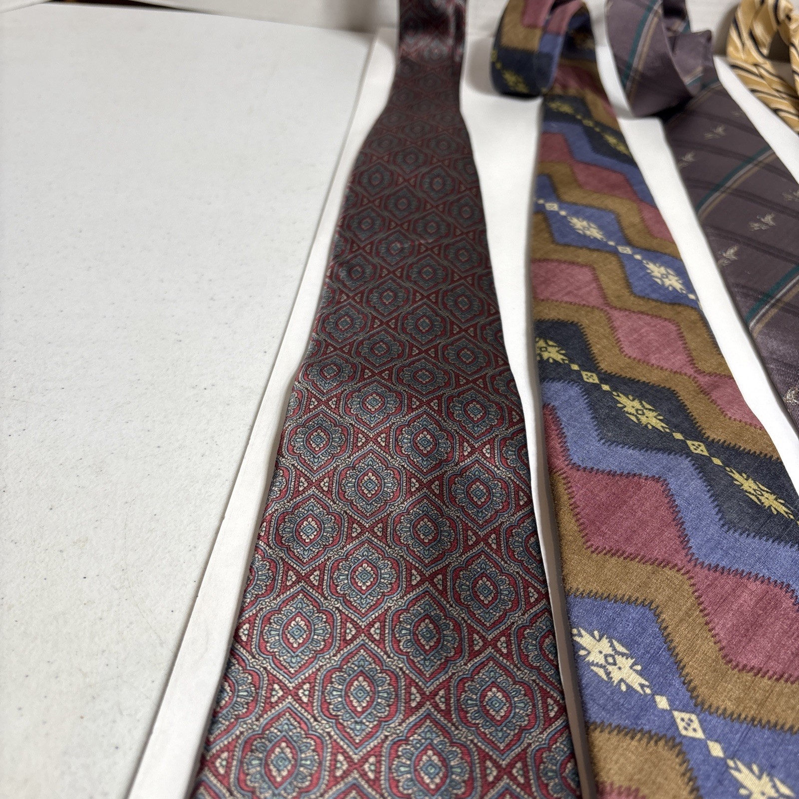 Set Of 4 Made in USA! Lands’ End, All Silk Men’s Ties Lot of 4 Different Colors