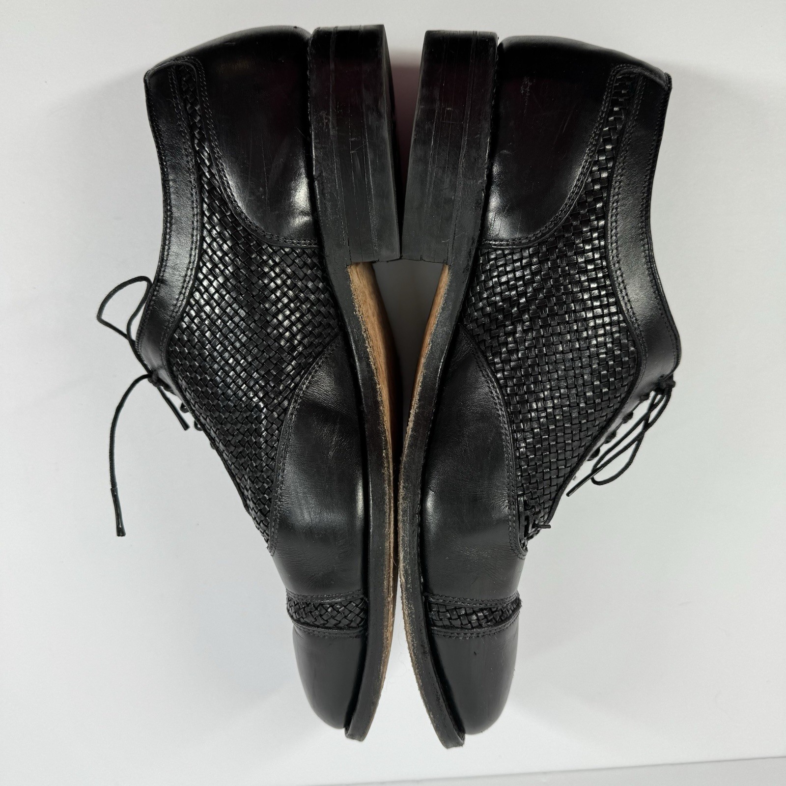 Allen Edmonds Mens Winhall Woven Leather Dress Shoes Size 9.1/2 38 Black READ