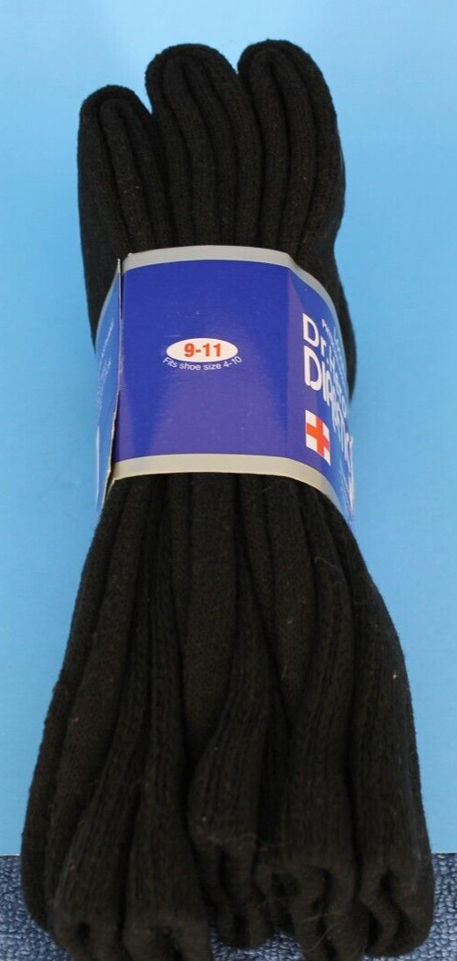 Diabetic Socks Dr Hero Black Size 9-11 shoe size 4-10 3 pair 90% Cotton RN96720