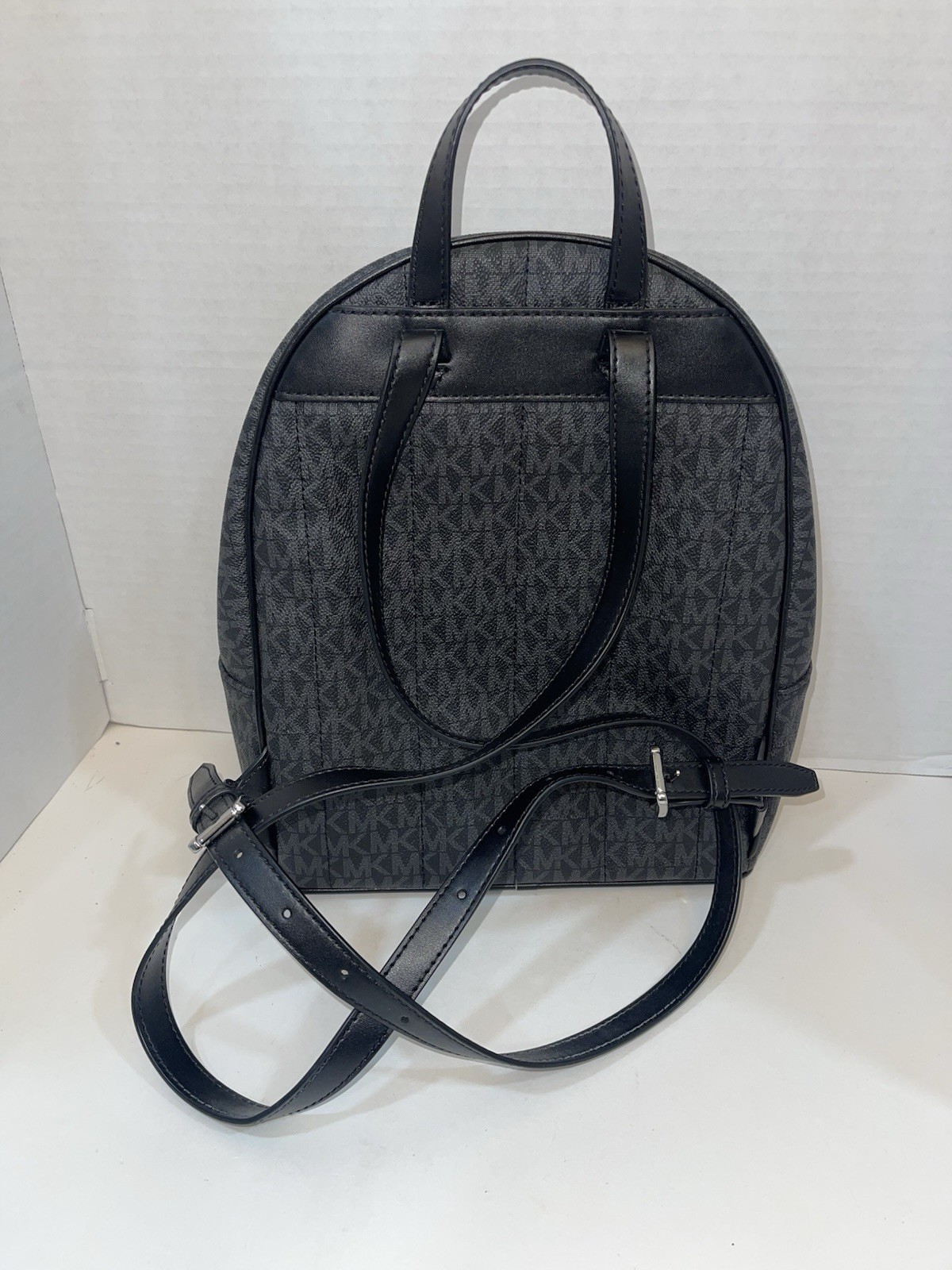 Michael Kors Kenly Medium Backpack Black Multi Color With Silver Accent