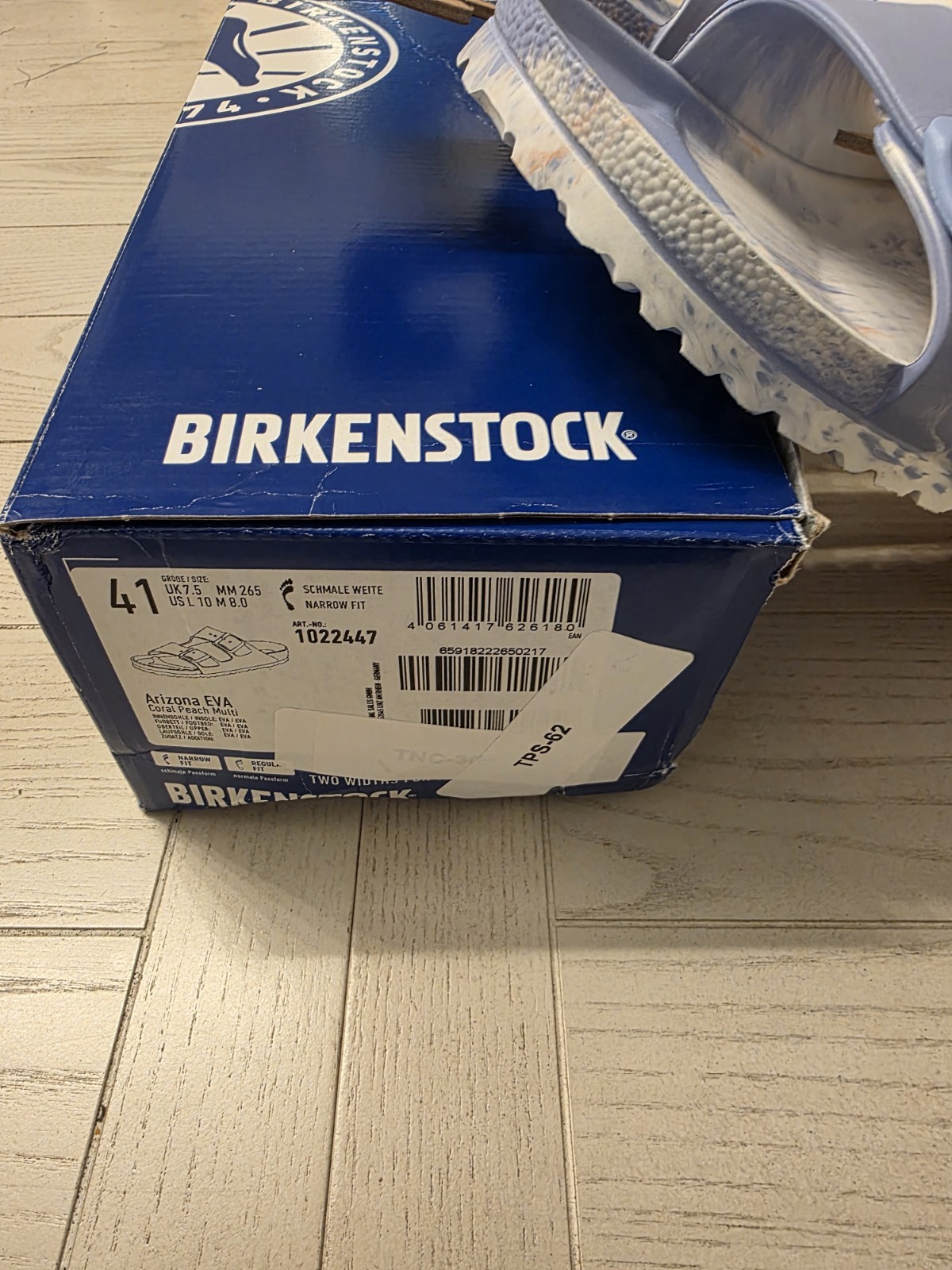 Birkenstock Arizona EVA Coral Peach Multi – Size Ladies 10 – New in Box