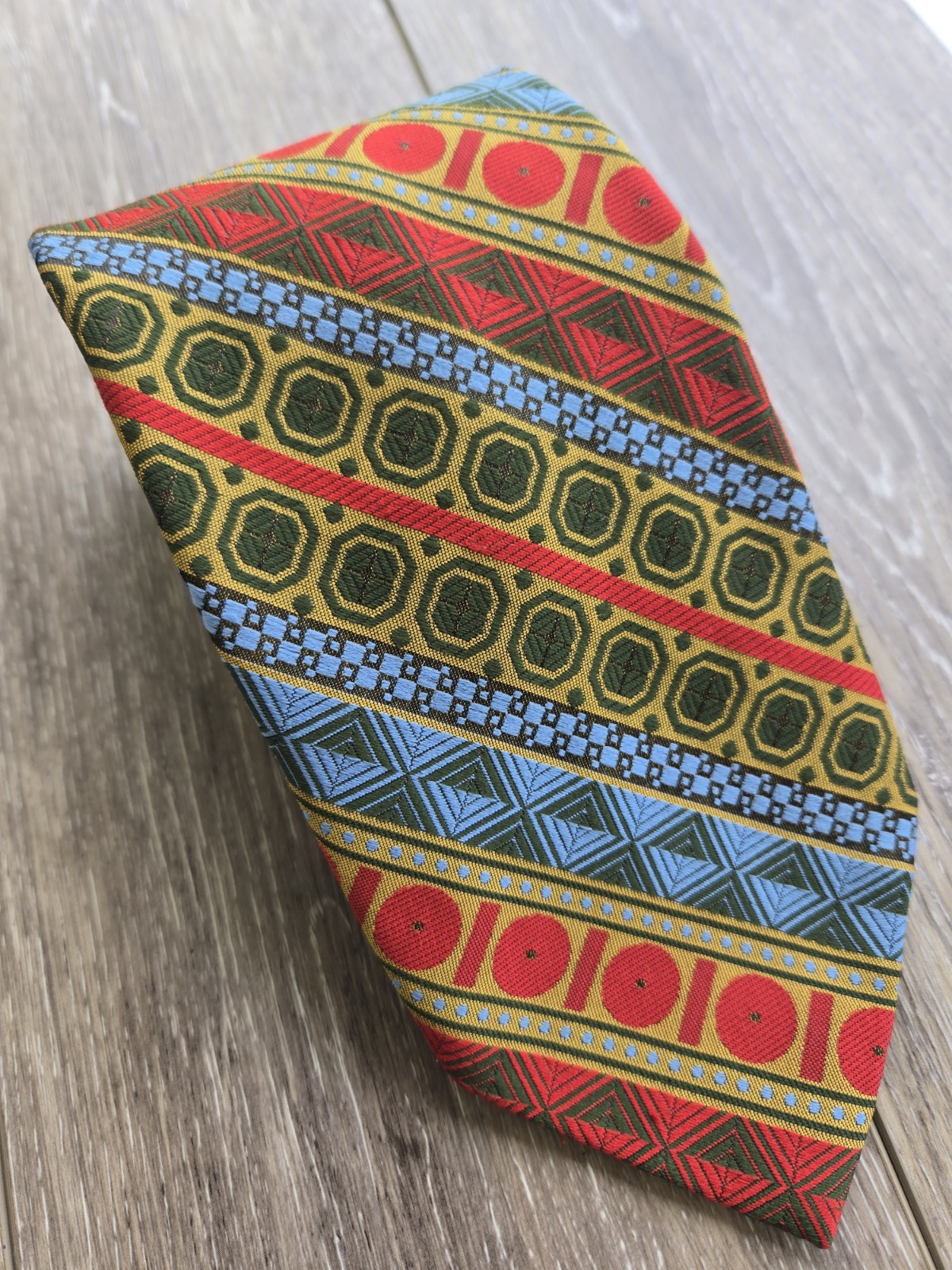 Alfa Vintage Geometric Pattern Neck Tie 57″ Length 4″ Width 1960’s-1970’s