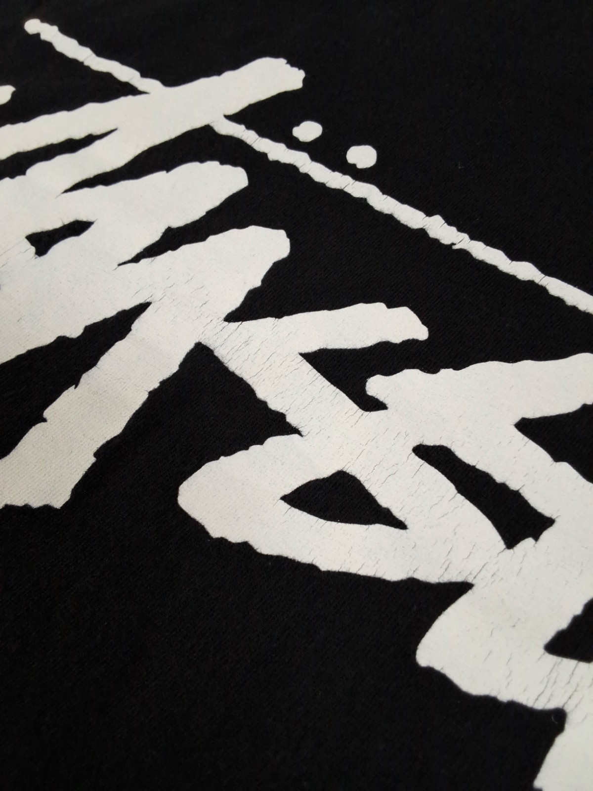 Stussy Size L Logo Black Long Sleeve Tee
