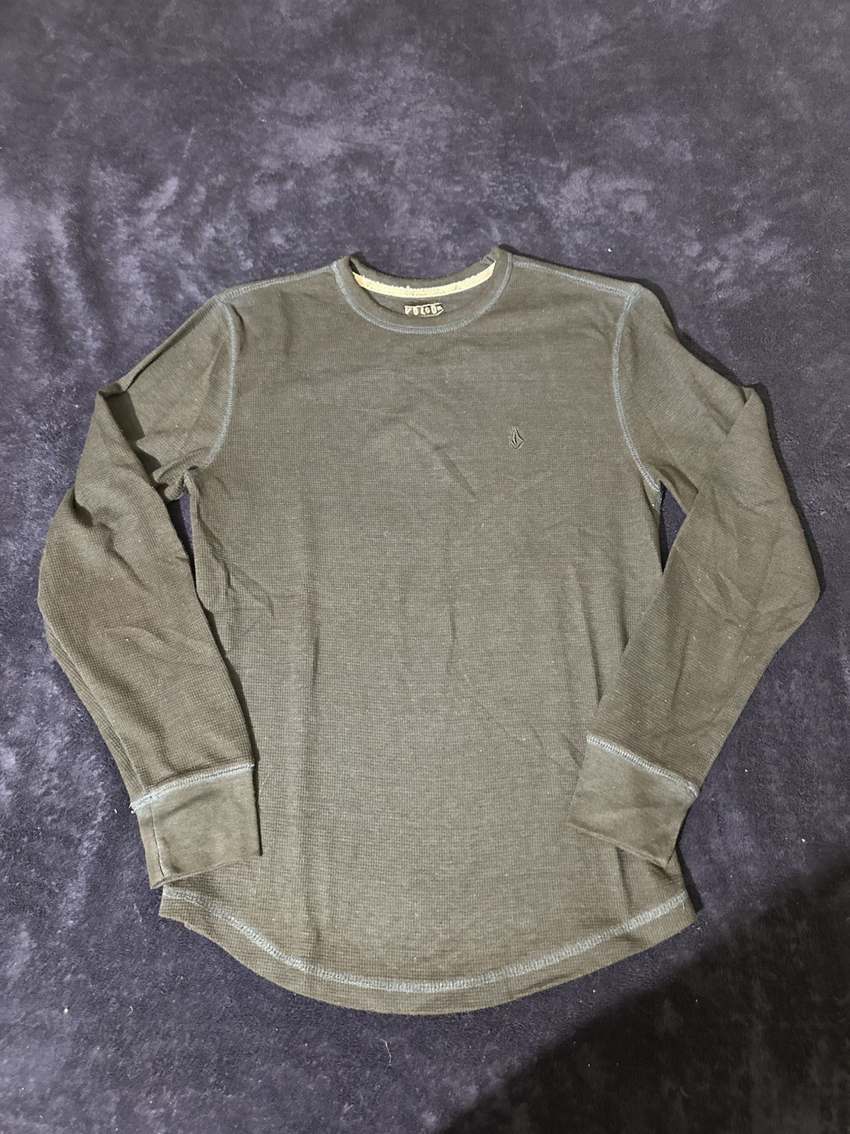 Volcom Green Thermal Long Sleeve Shirt Medium