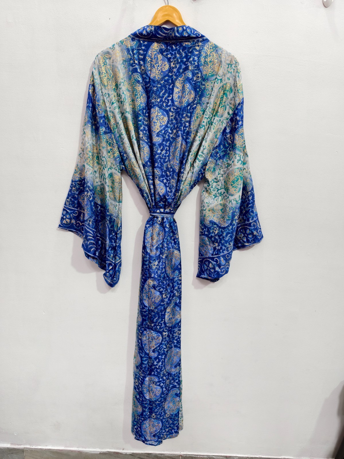 Ankle Length Silk Kimono Robe For Her L-1171