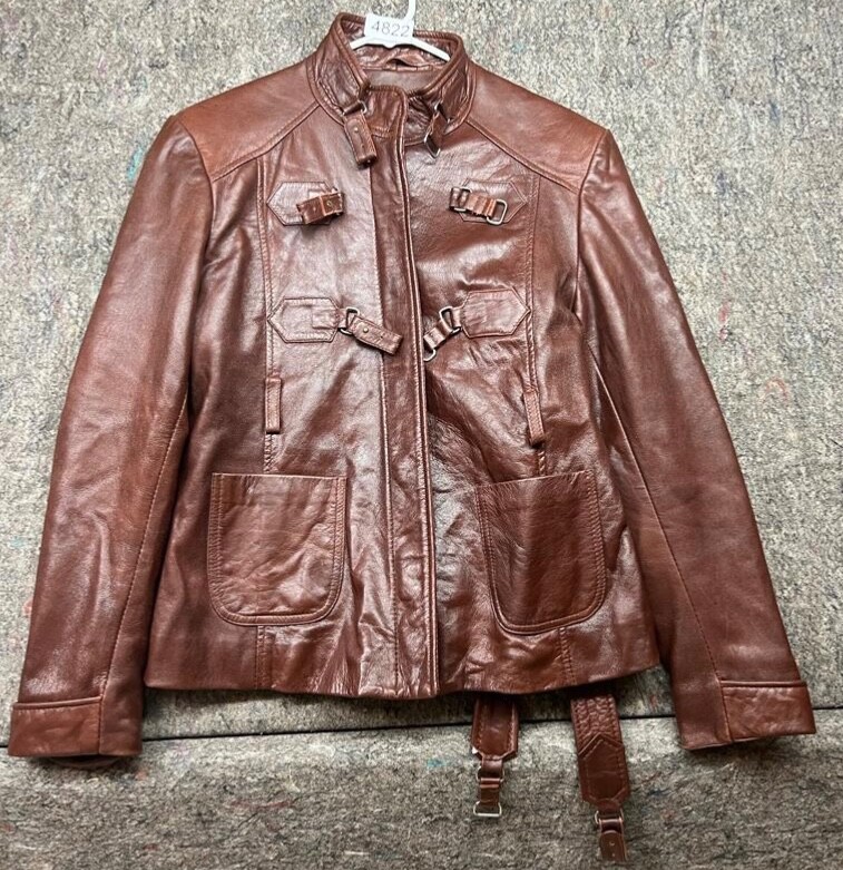 Superior New York Womens Jacket Brown Leather Size L Made In USA