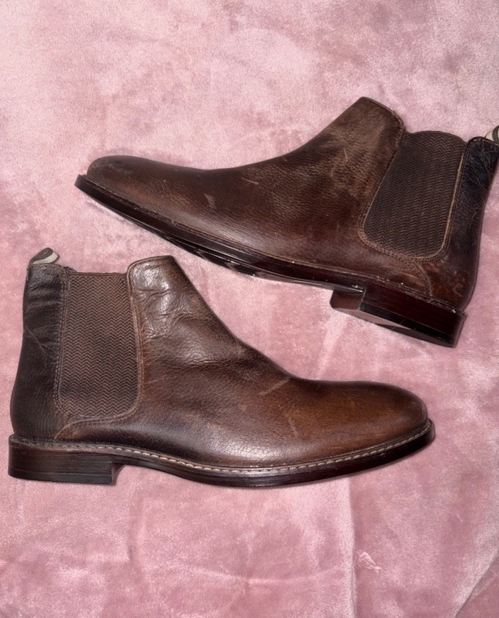 Crown Vintage Glory 2 Mens 11 Brown Leather Chelsea Boots