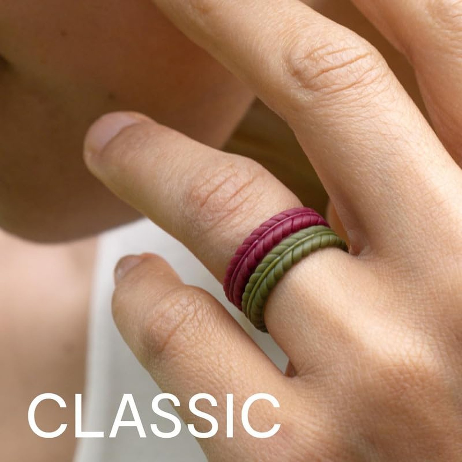 ROQ Silicone Rubber Wedding Rings for Women, Thin Stackable Rubber Silicone W…