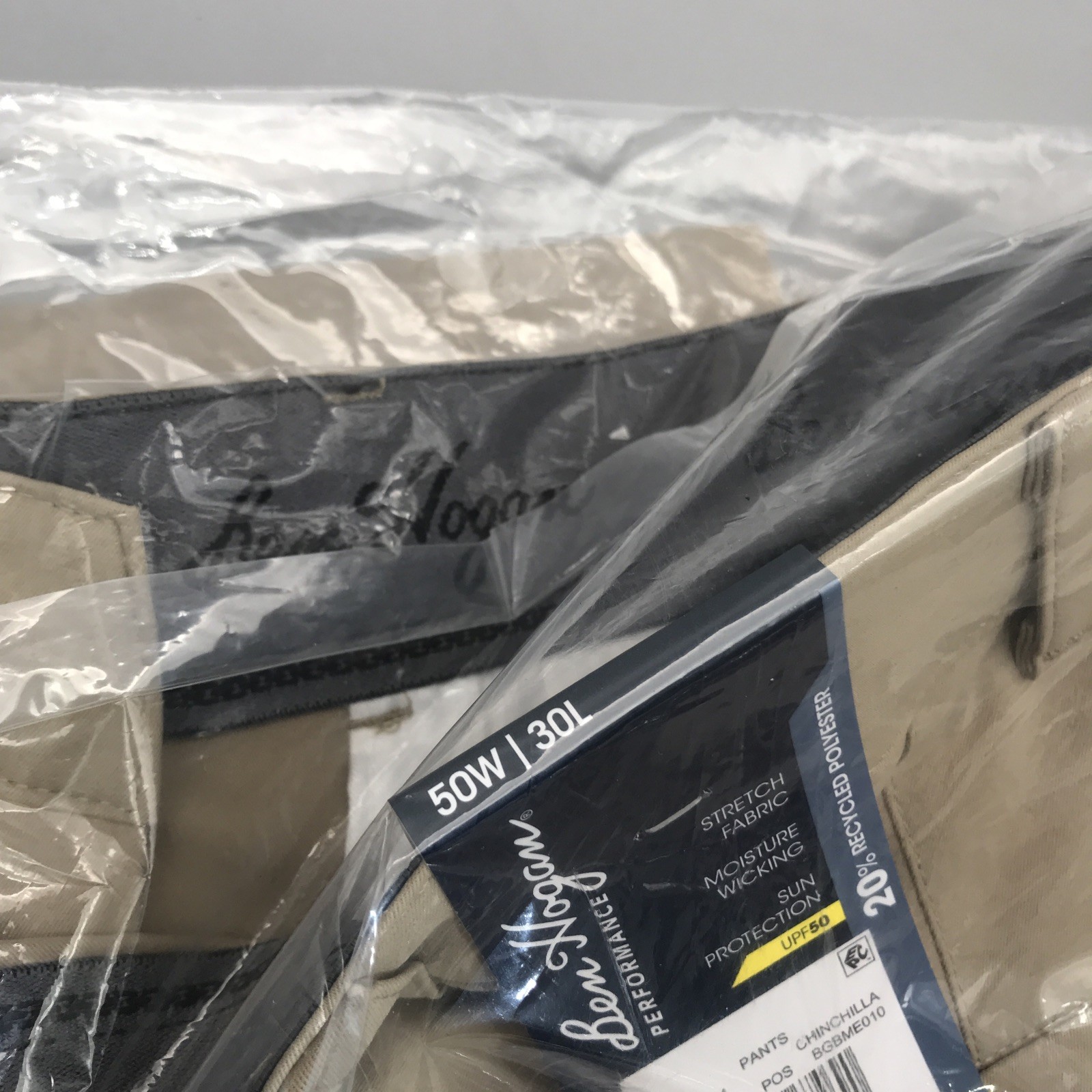 Ben Hogan Mens Performance Pants Stretch Fabric Size 50×30 Chinchilla New