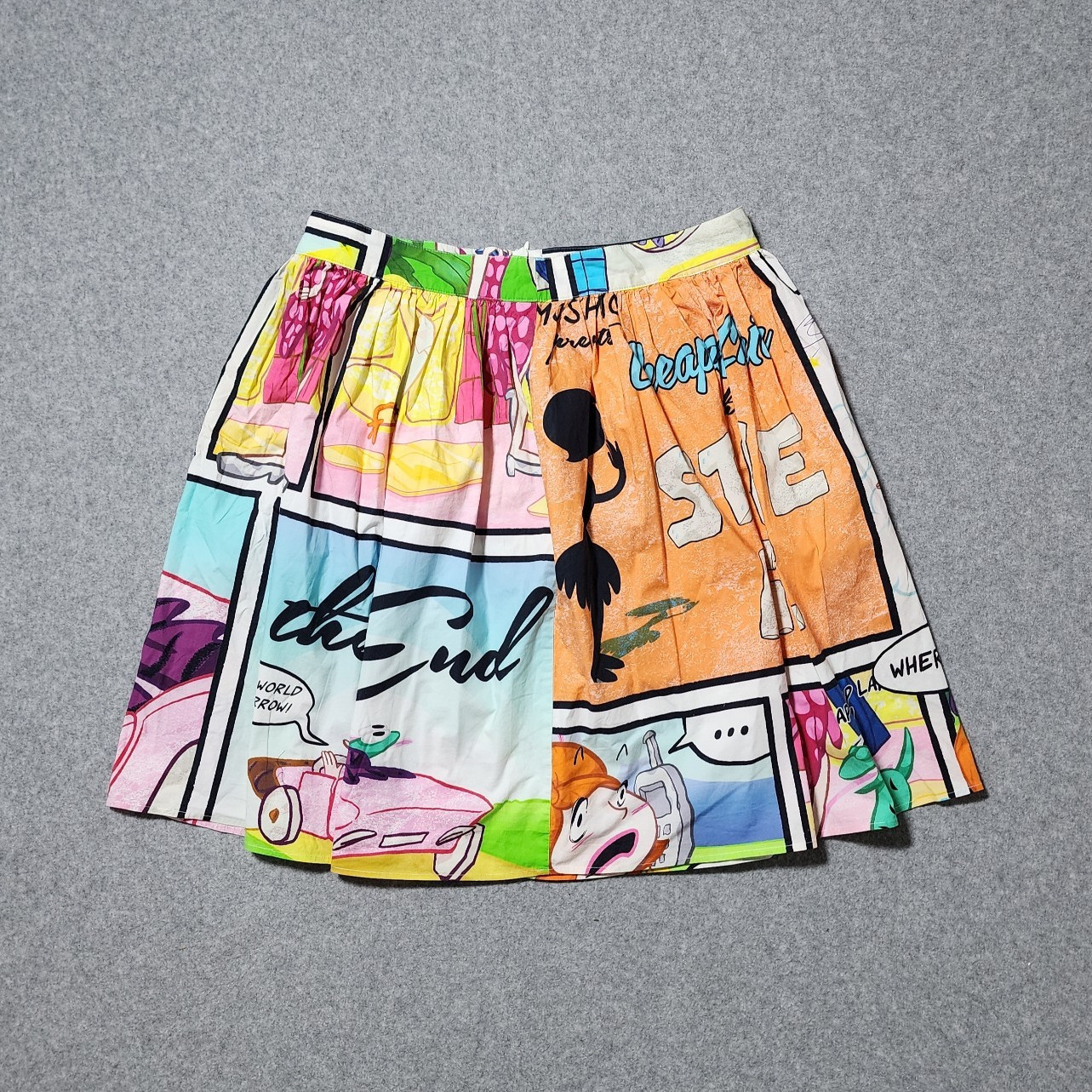 Moschino Cheap and Chic Multicolour Comic Print stone age skirt size M