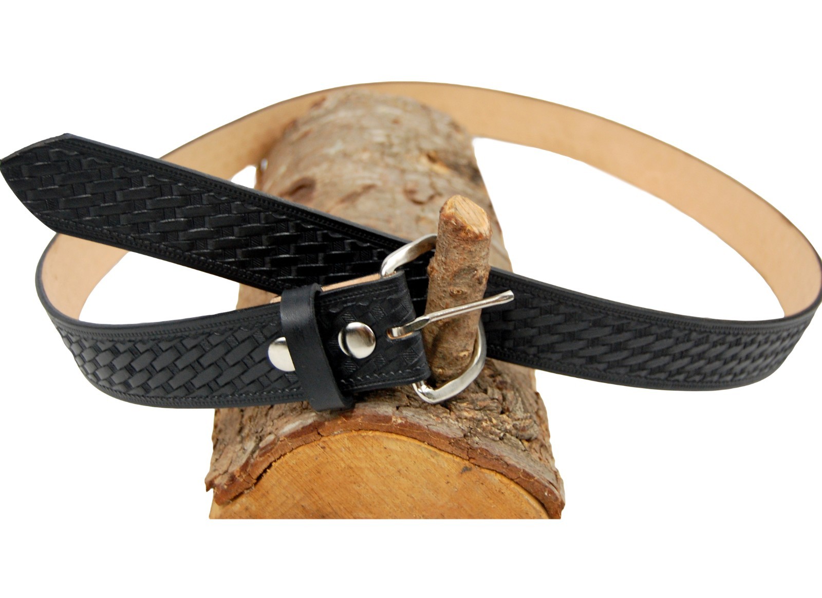 New Barsony 1 3/4″ (1.75″) Basketweave Leather Belts for Sizes 47″ – 53″