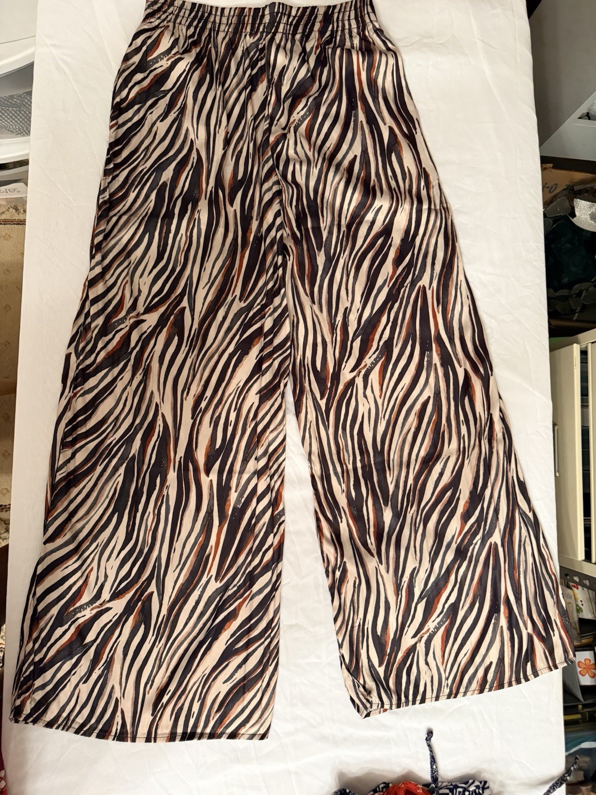 Philosophy Republic Clothing Women’s S/P Brown Black Ivory Zebra Wide-Leg Pants