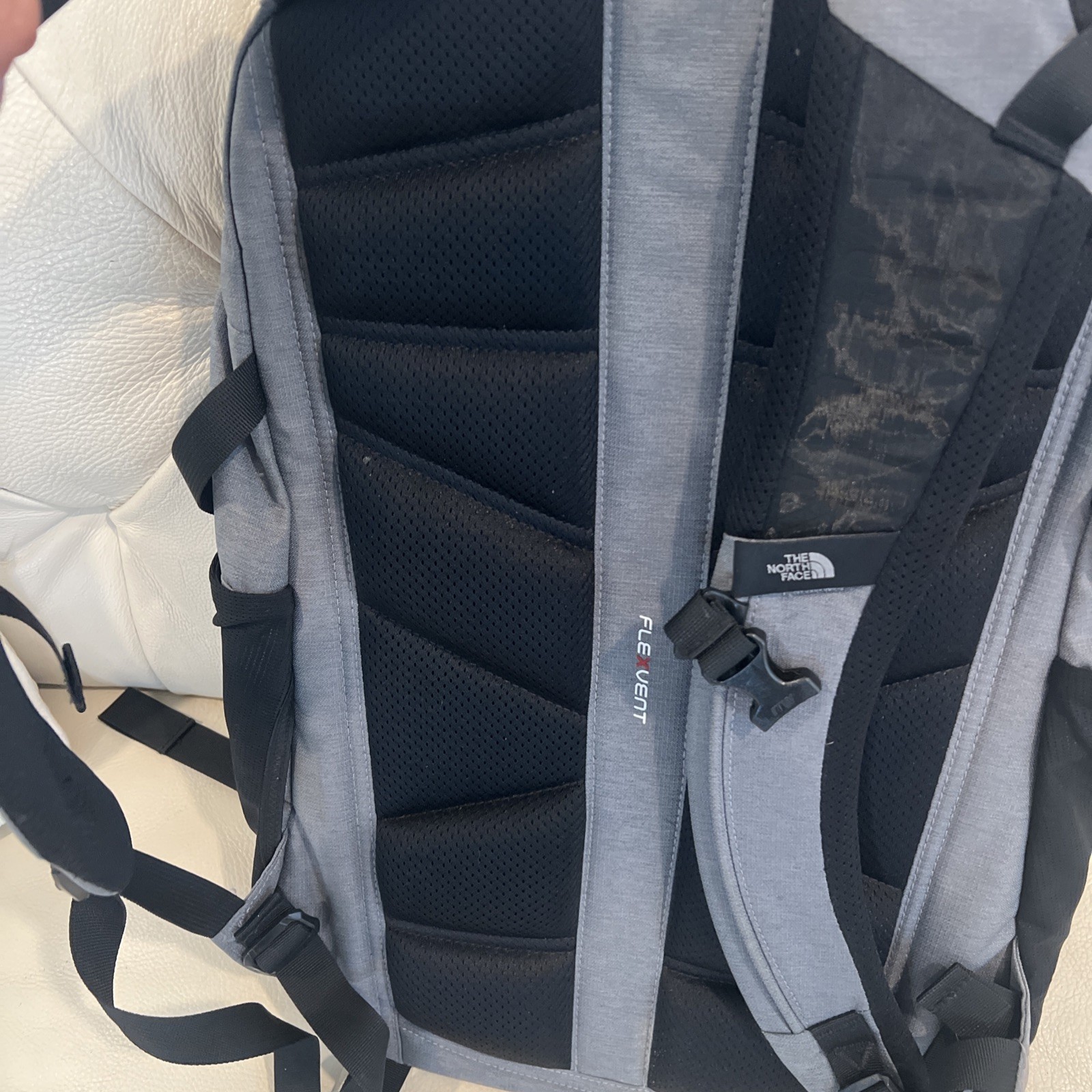 The North Face Backpack Black/Gray Router Transit Pockets RECON Zip Adjust Back