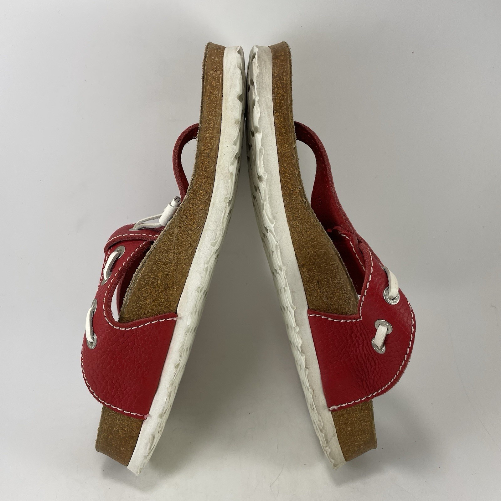 Birkenstock Papillio Tabora Sandals Womens Size EU 40, US 9-9.5 Red Laced Thong