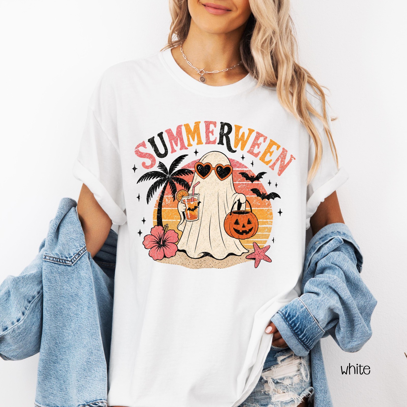 Summerween Beach Tee Spooky Hot Ghoul Shirt Halloween Summer Top