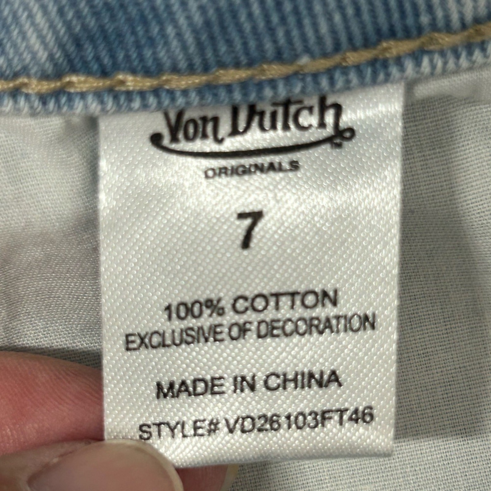 Von Dutch Start Somewhere Jeans Womens 7 Baggy Wide Leg Distressed Patchwork