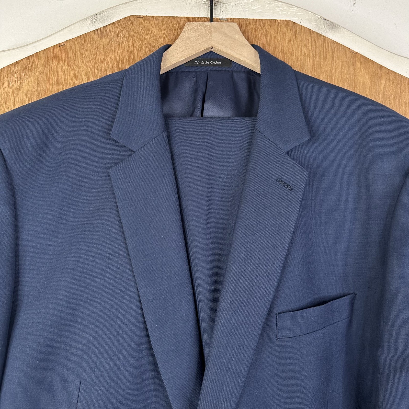 Michael Kors Suit Mens 50R Navy Blue Sport Fabric Pants 38×30 Flat Front Solid