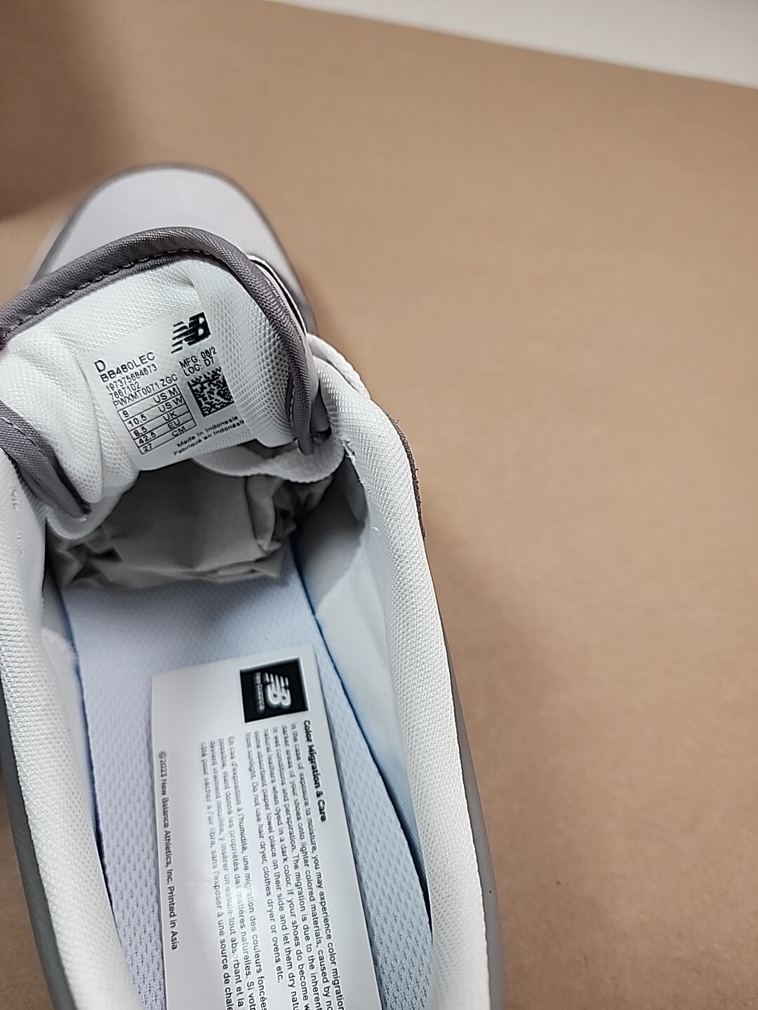 Size 11 New Balance 480 Castlerock Raincloud BB480LEC Grey White Unisex Men’s