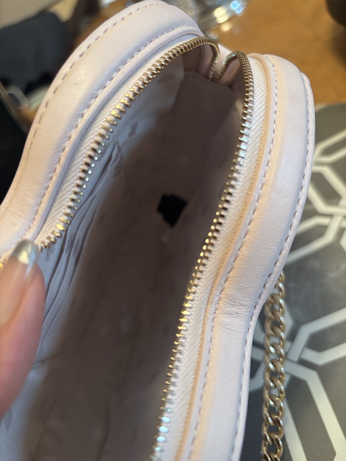 kate spade new york Quilted Heart Crossbody Bag Pink Gold Chain Zip Small