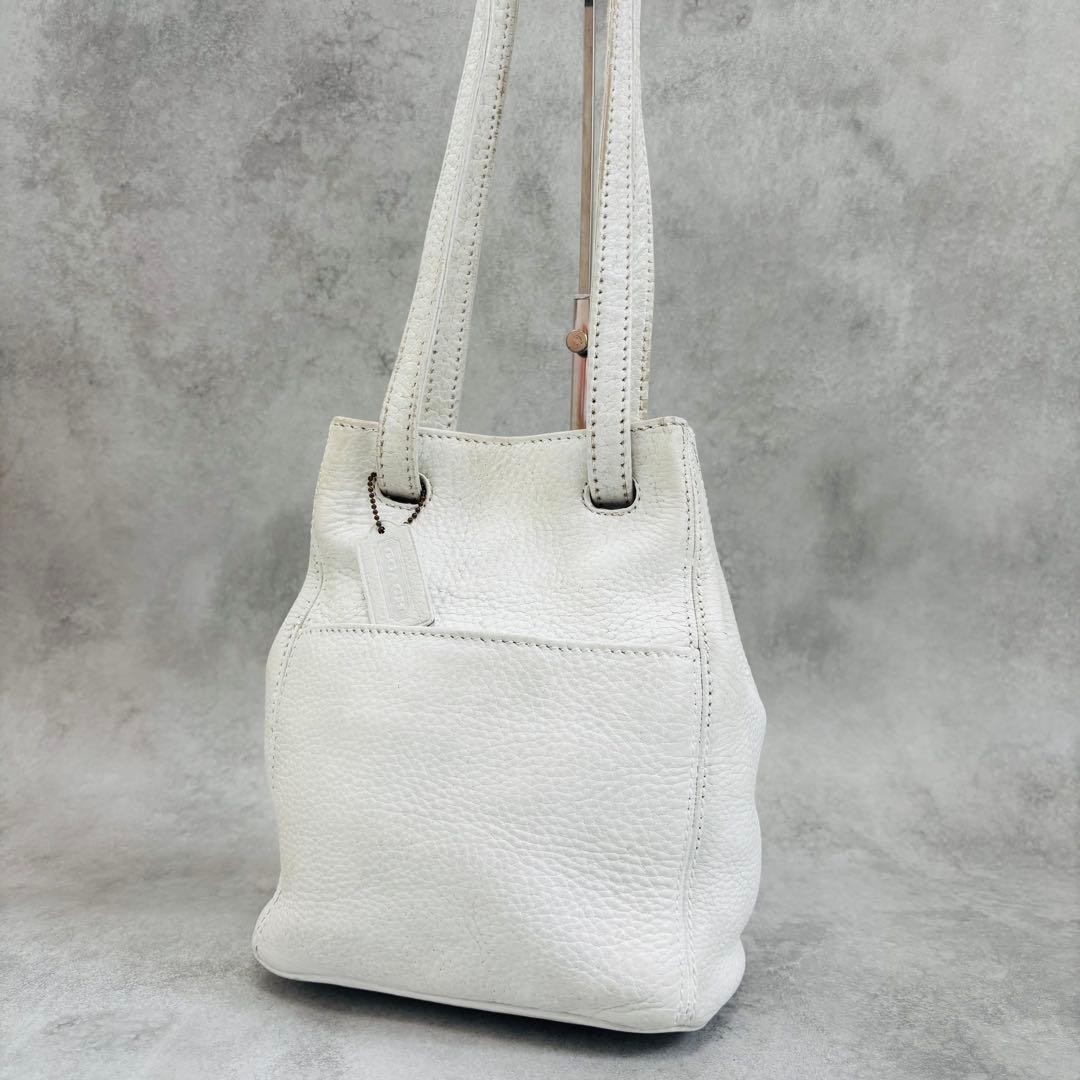Old COACH Shoulder Bag 2Way Leather White