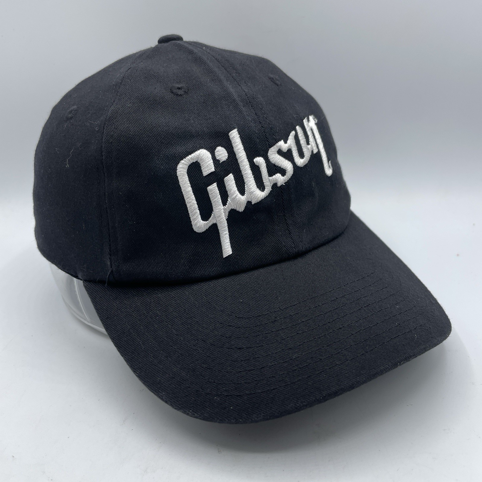 Gibson Guitars Hat Adult Flex Fitted One Size Black Baseball Cap Log Stretch