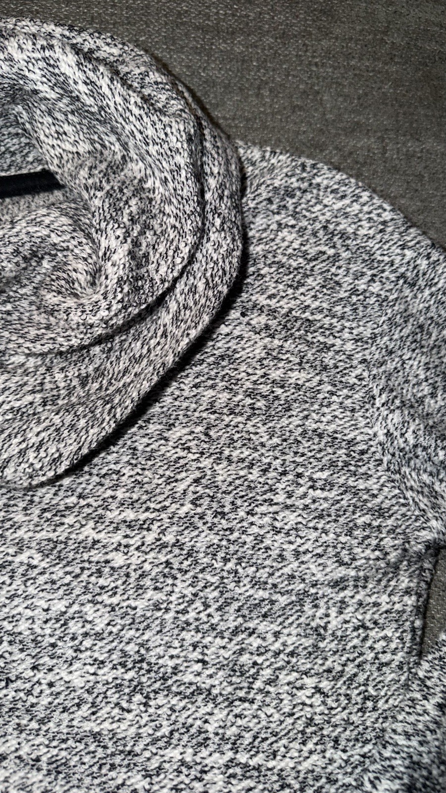 Merona Women’s XS Regular Gray/White Marled Cowl Neck Knit Pullover Sweater