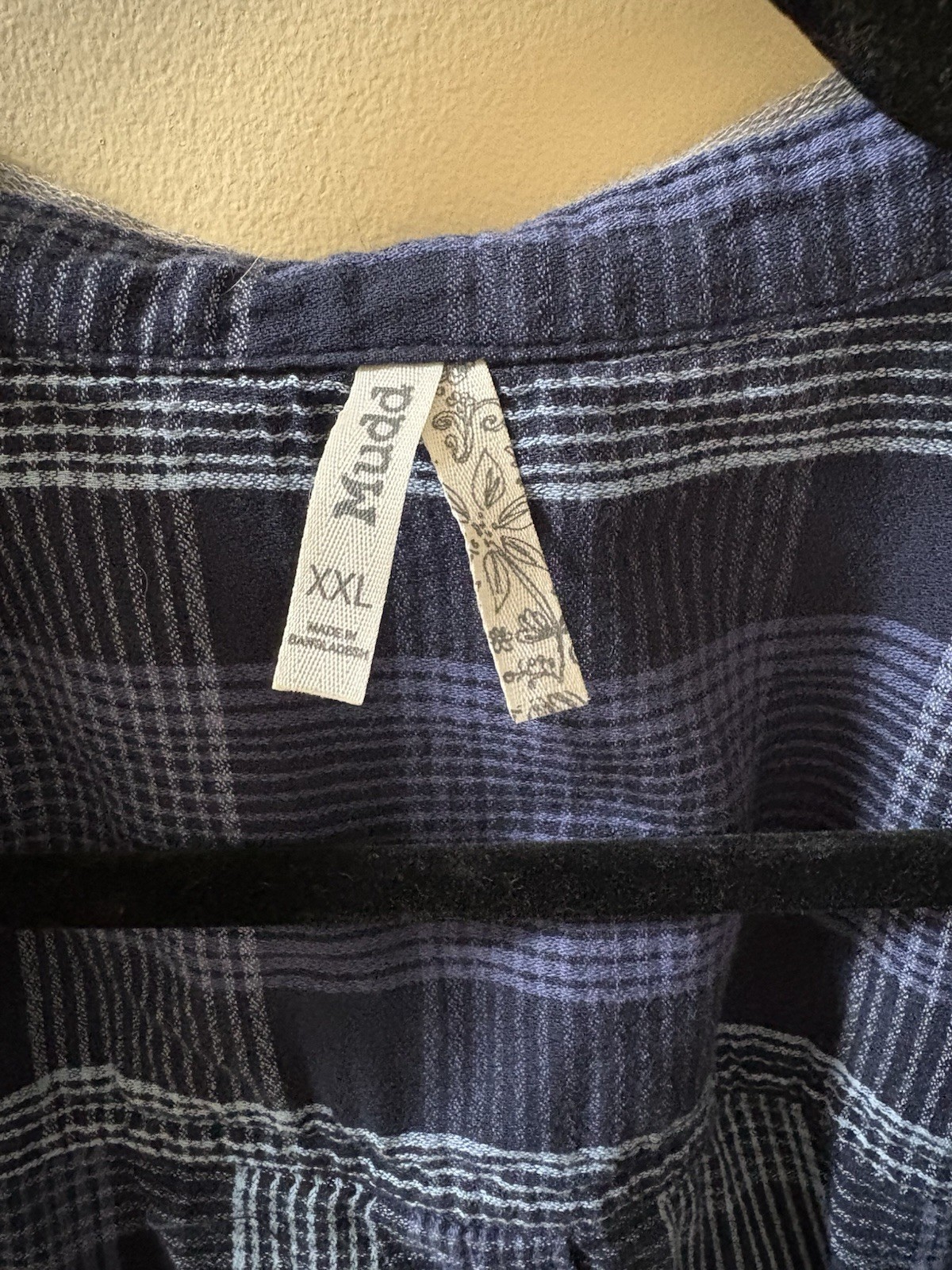 Mudd 2XL Regular Blue/Gray Plaid Hooded Flannel Collared Button-Up