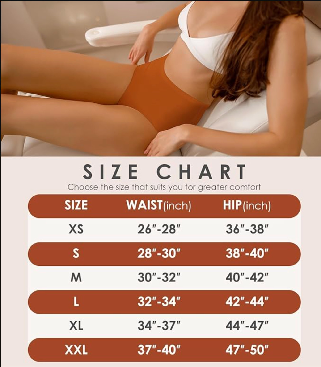 Seamless Womens High Waisted Underwear No Show Briefs Stretch Panties 6Pk