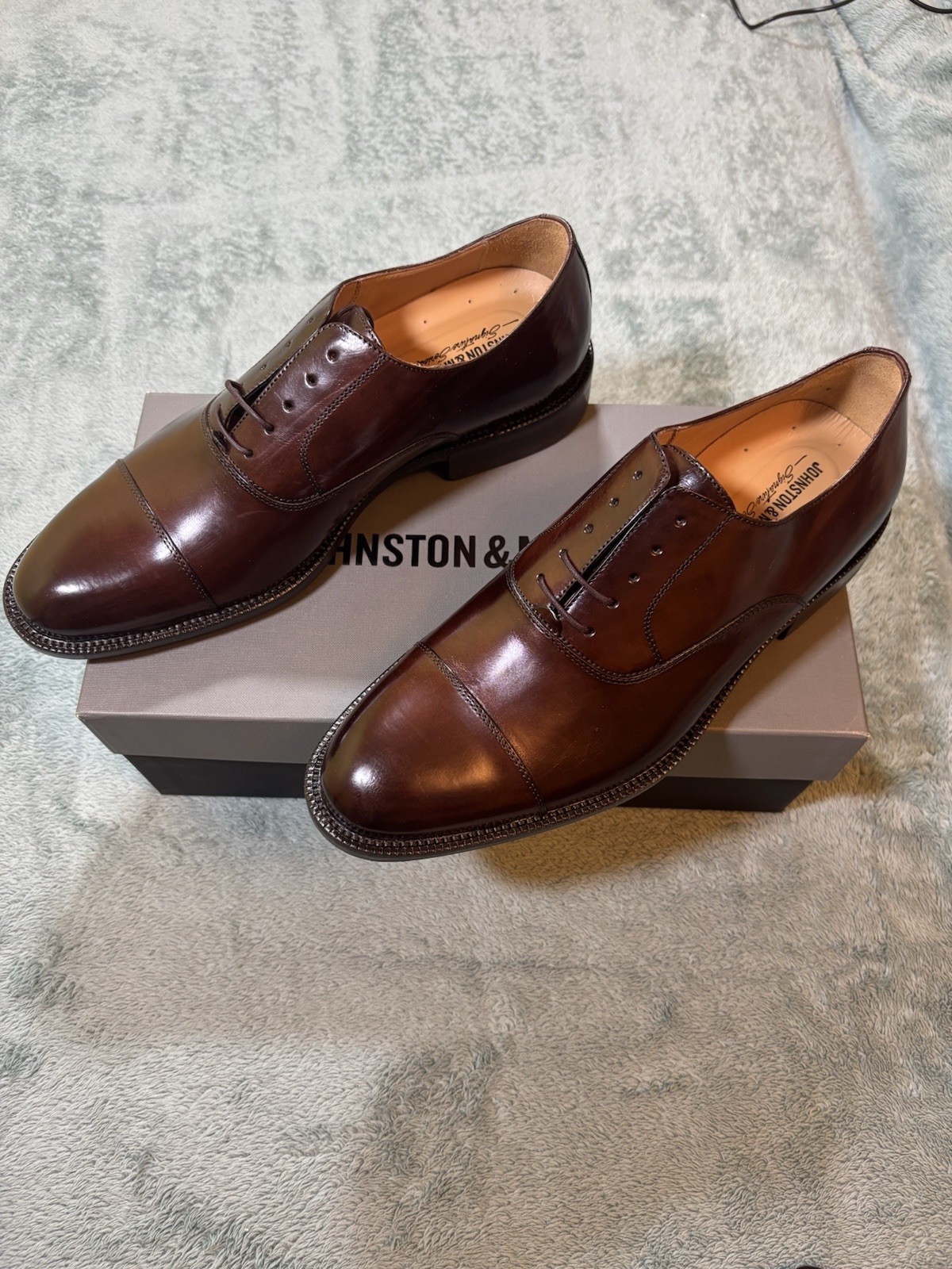 Johnston & Murphy Dawson Cap Toe Oxford Dark Brown Leather Men’s 9.5 M