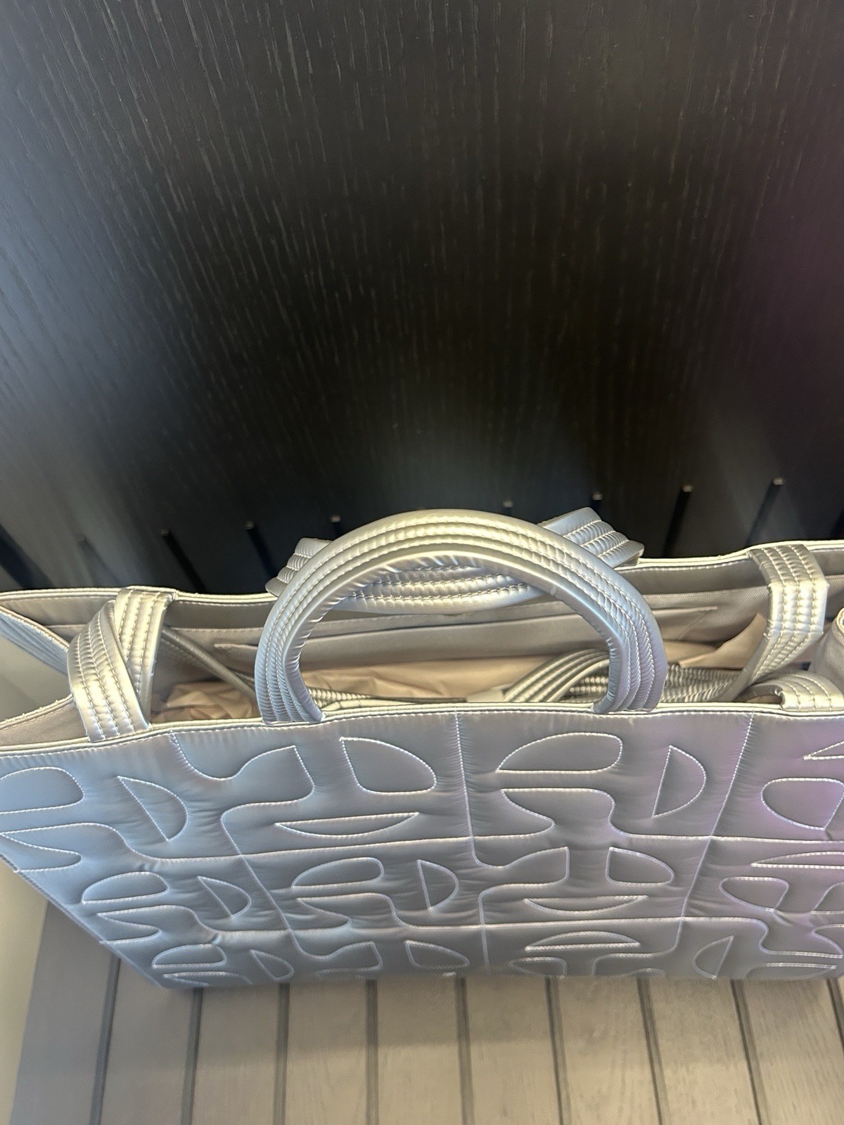 Telfar X Moose Knuckles Silver Shopper Tote Padded New with Tags