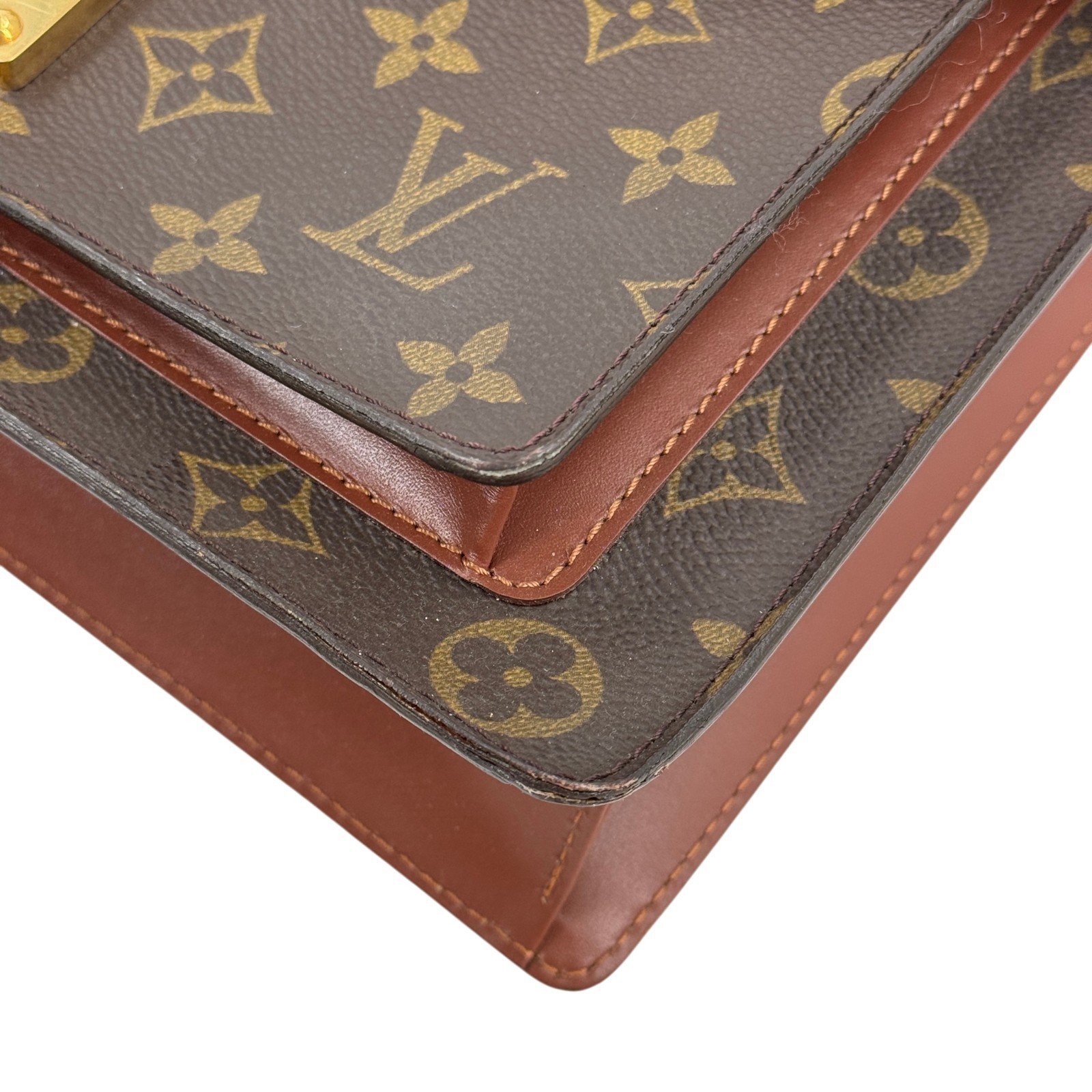 LOUIS VUITTON Monceau Monogram Canvas Brown 2Way Top Handle Crossbody Bag M51187