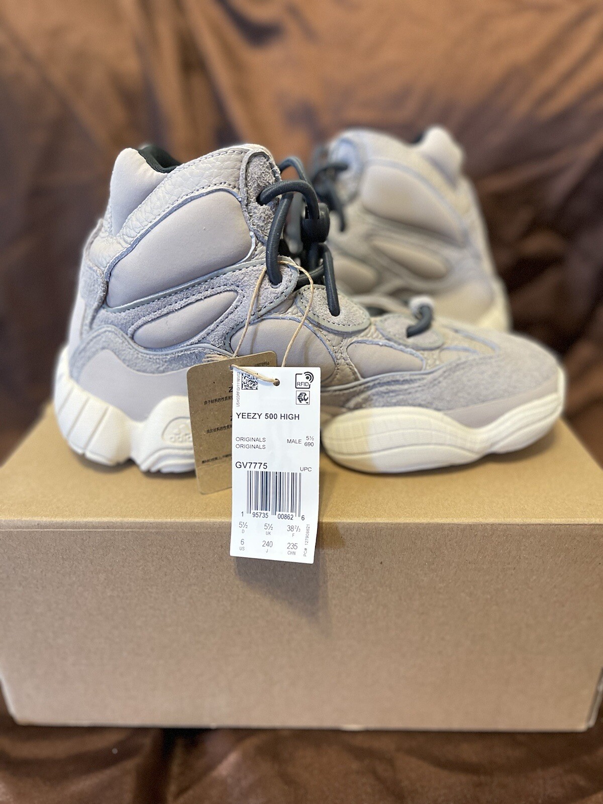 adidas Yeezy 500 High Mist Stone 2021 Size 6 Mens GV7775 BRAND NEW IN BOX