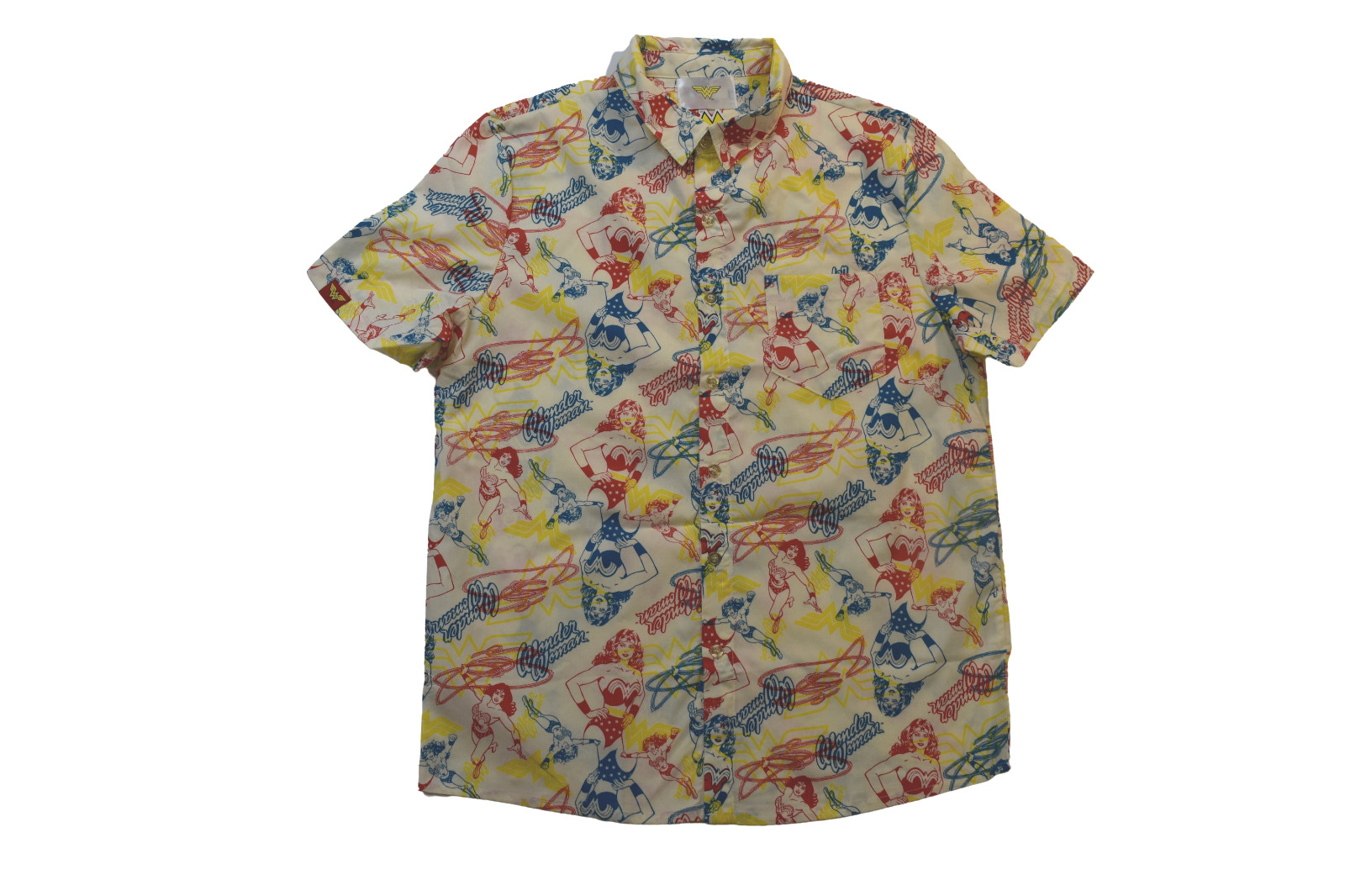 DC Comics World s Finest Collection Mens Wonder Woman Button-Up Shirt NWT XS-3XL