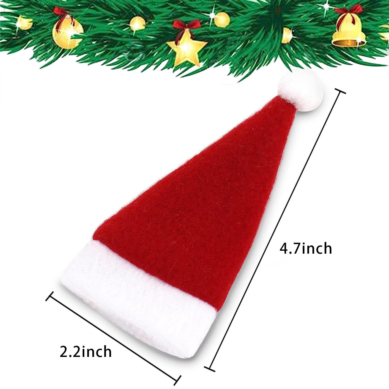 30PCS Santa Hats For Crafts Mini Christmas Hat 2.2×4.7 Inch Party Decor