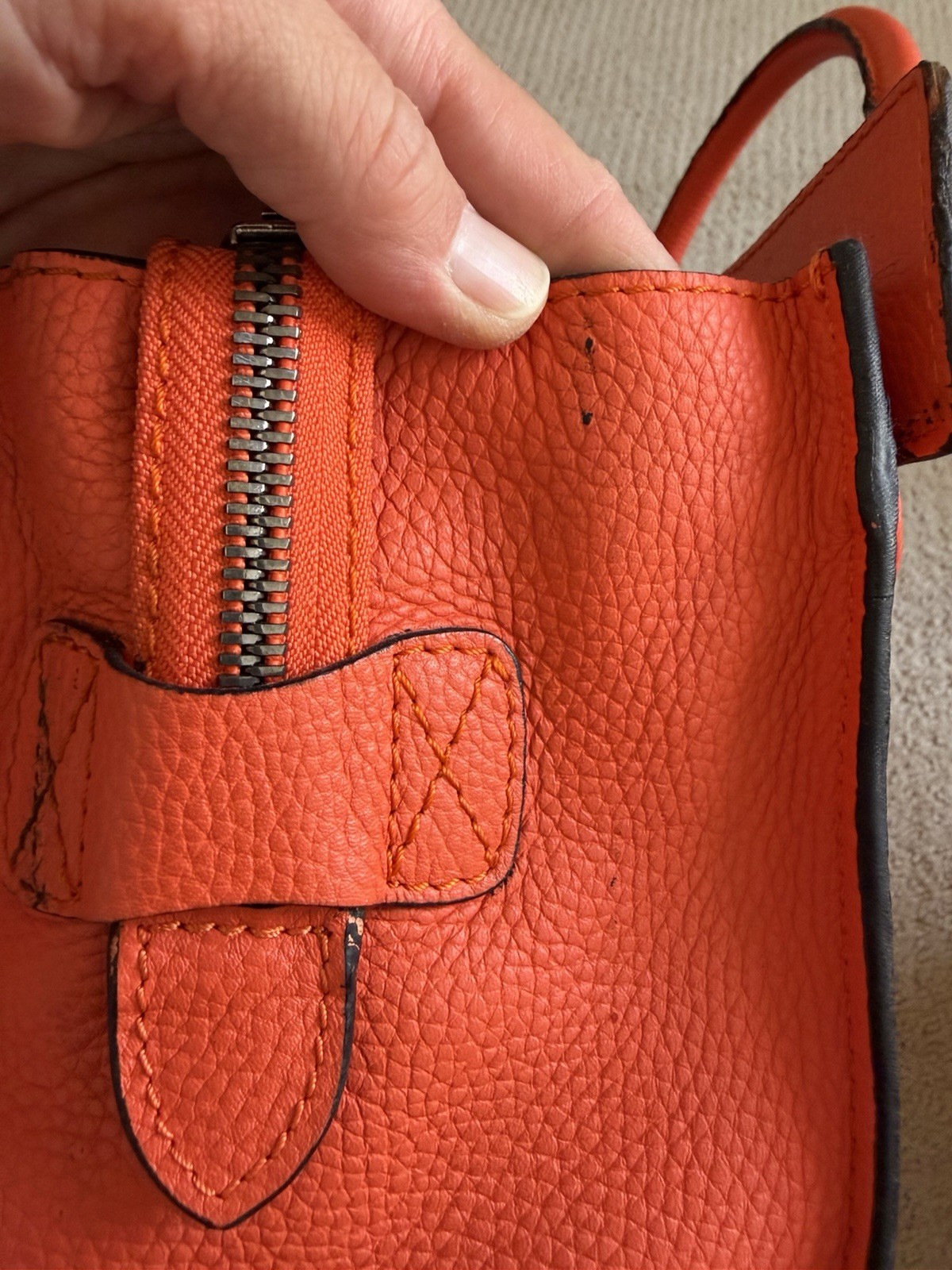 Celine Drummond Calfskin Nano Bag Orange Vermillion