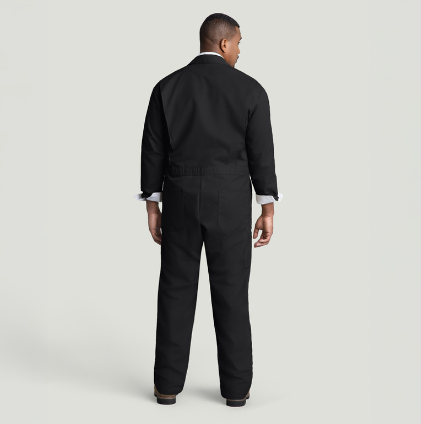 Men’s Black Industrial Work Coveralls – Long Sleeve Utility Mechanic Jumpsuit