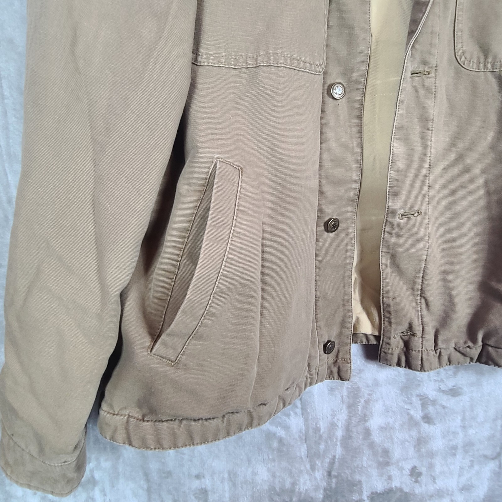 Swingster Plainsman Jacket Brown Canvas Heavy Chore Coat Seed Co Logo Size XL