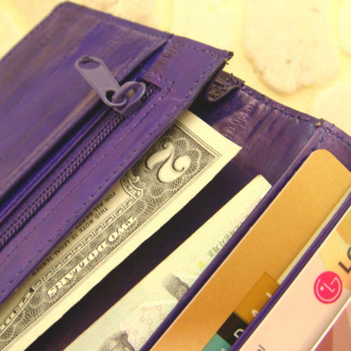Genuine Eel Skin Wallet Coin Purse Slim Wallet Bifold Purse