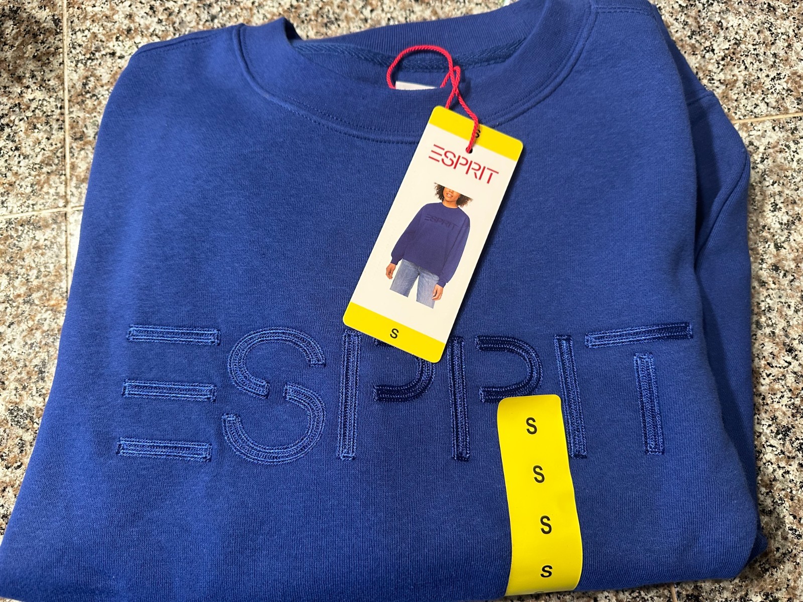 Esprit viral Costco womens logo fleece sweatshirt blue small