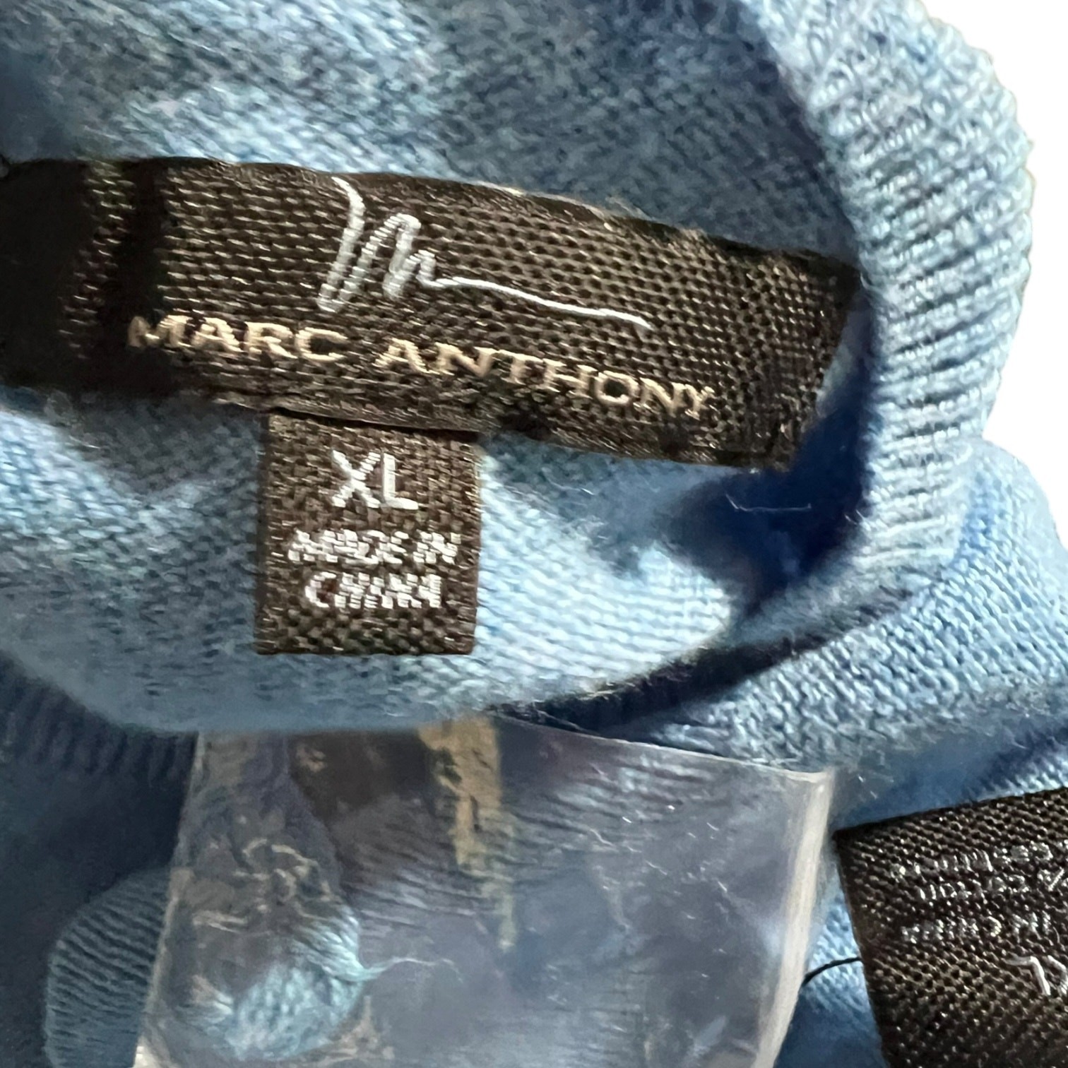 Marc Anthony Blue VNeck Sweater Cotton Poly Blend Size XL