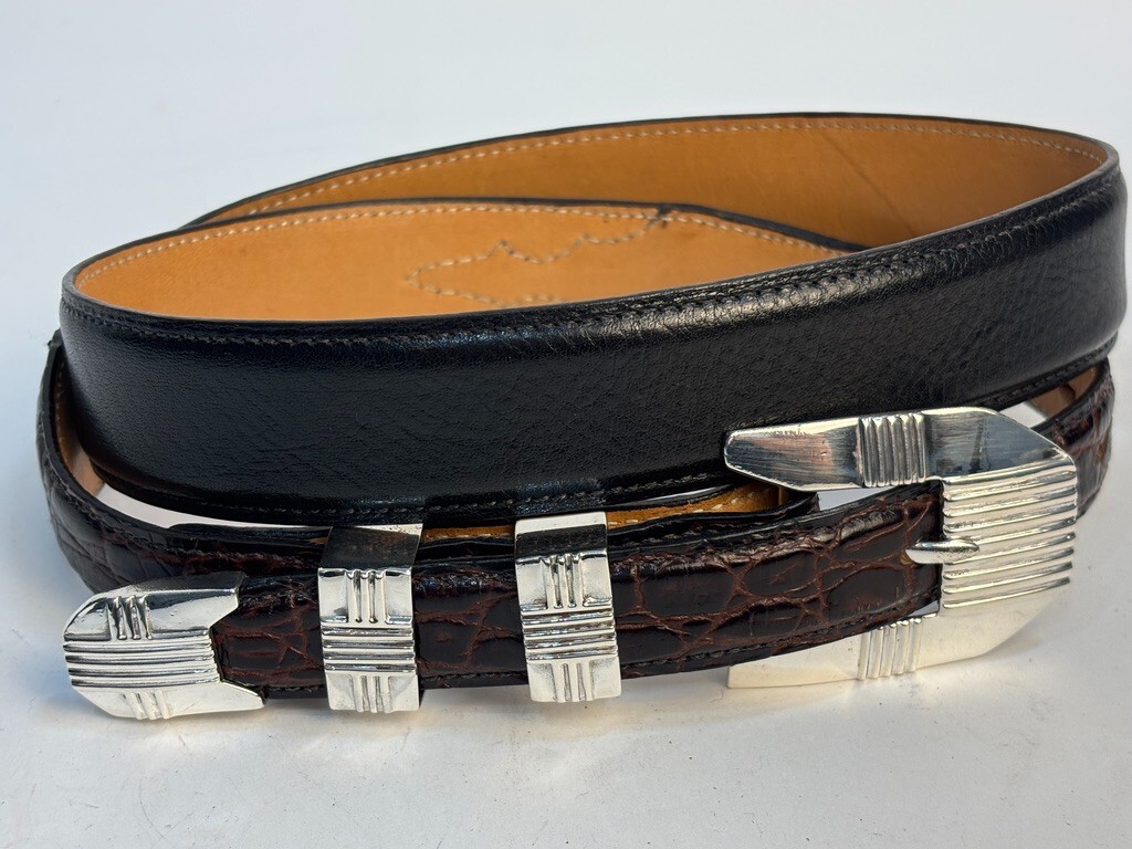 Southwestern Sterling Silver .925 Ranger Belt Buckle 34 Fred Coen Belt