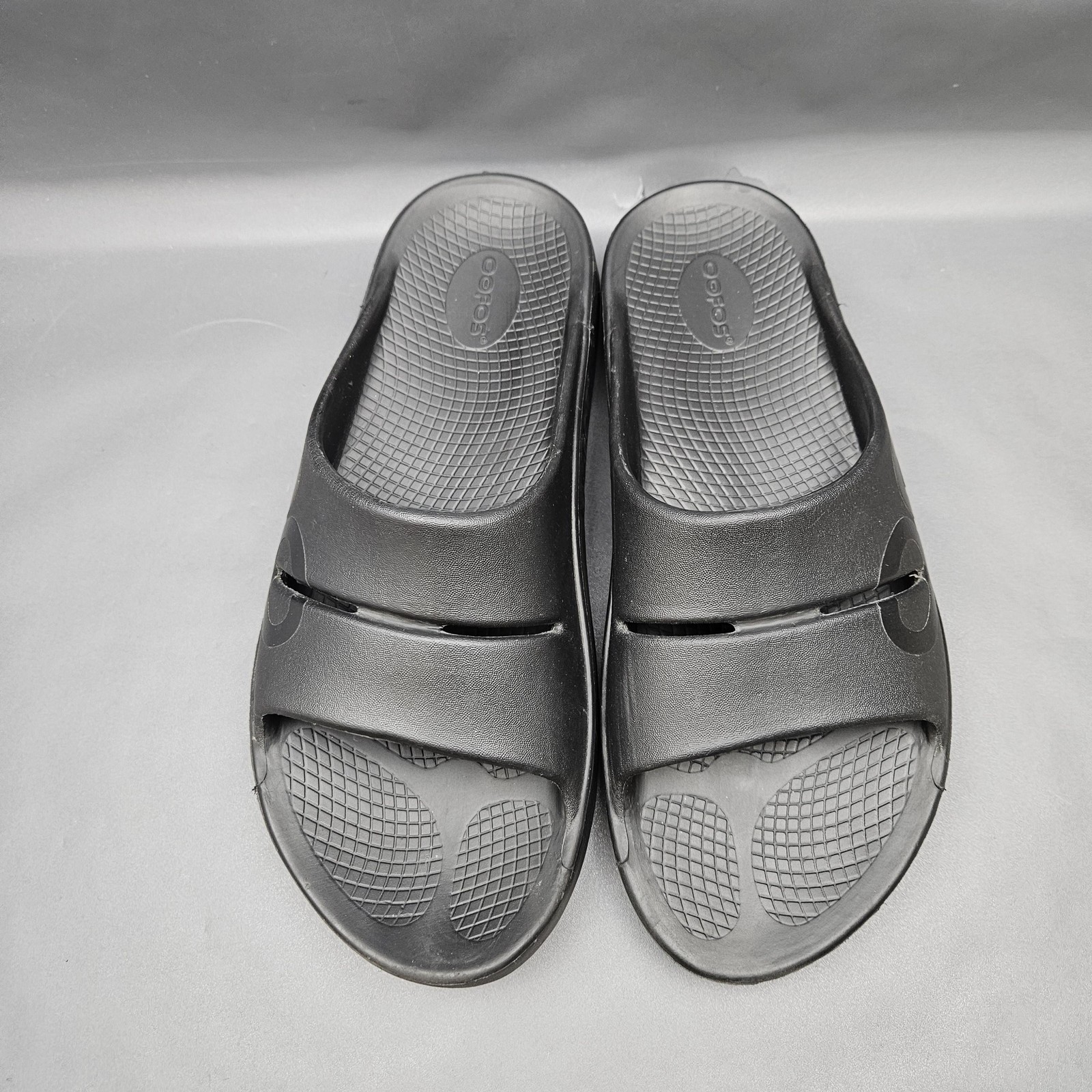 OOFOS Ooahh Sport Slide Sandals Mens Size 11 Black Recovery Comfort Shoes
