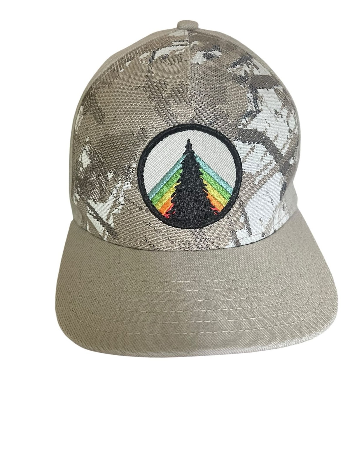 NWT Flipside Hats Eco Ball Cap Rainbow Tree Patch Made USA Snapback Camo Tan OS
