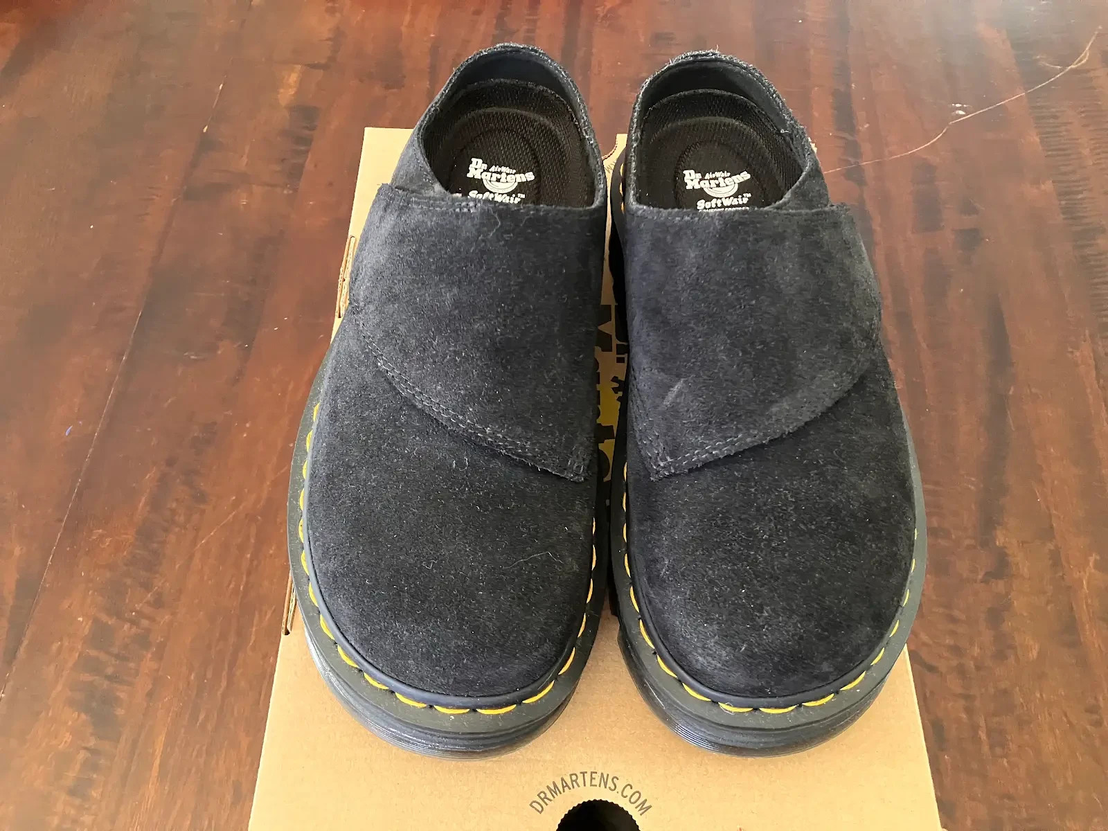 Dr Martens Zebzag Anywair Slide Mules Black Suede with Box Size 8W 7M UK6