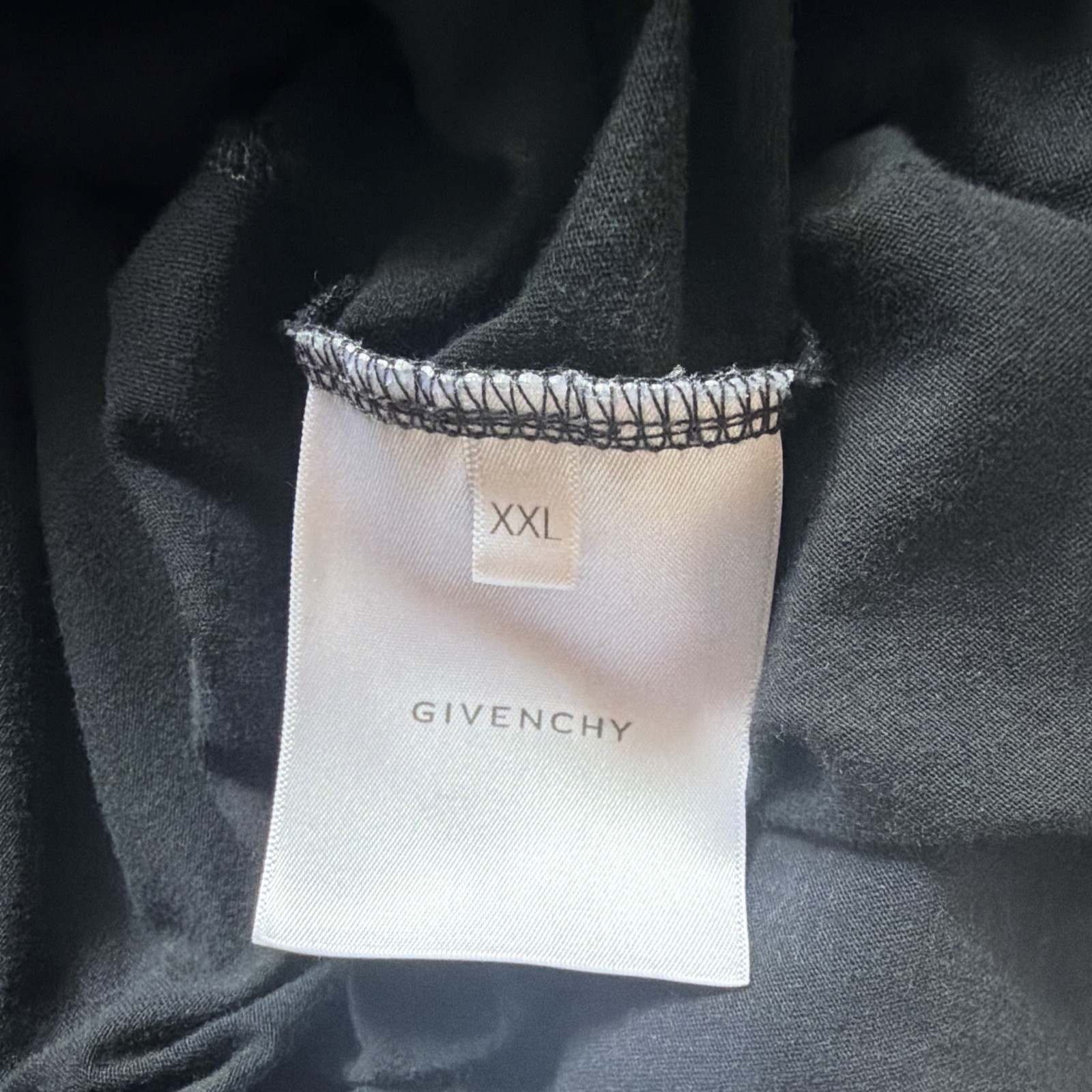 Givenchy Men’s Black XXL Crew Neck Short Sleeve Distressed Logo T-Shirt