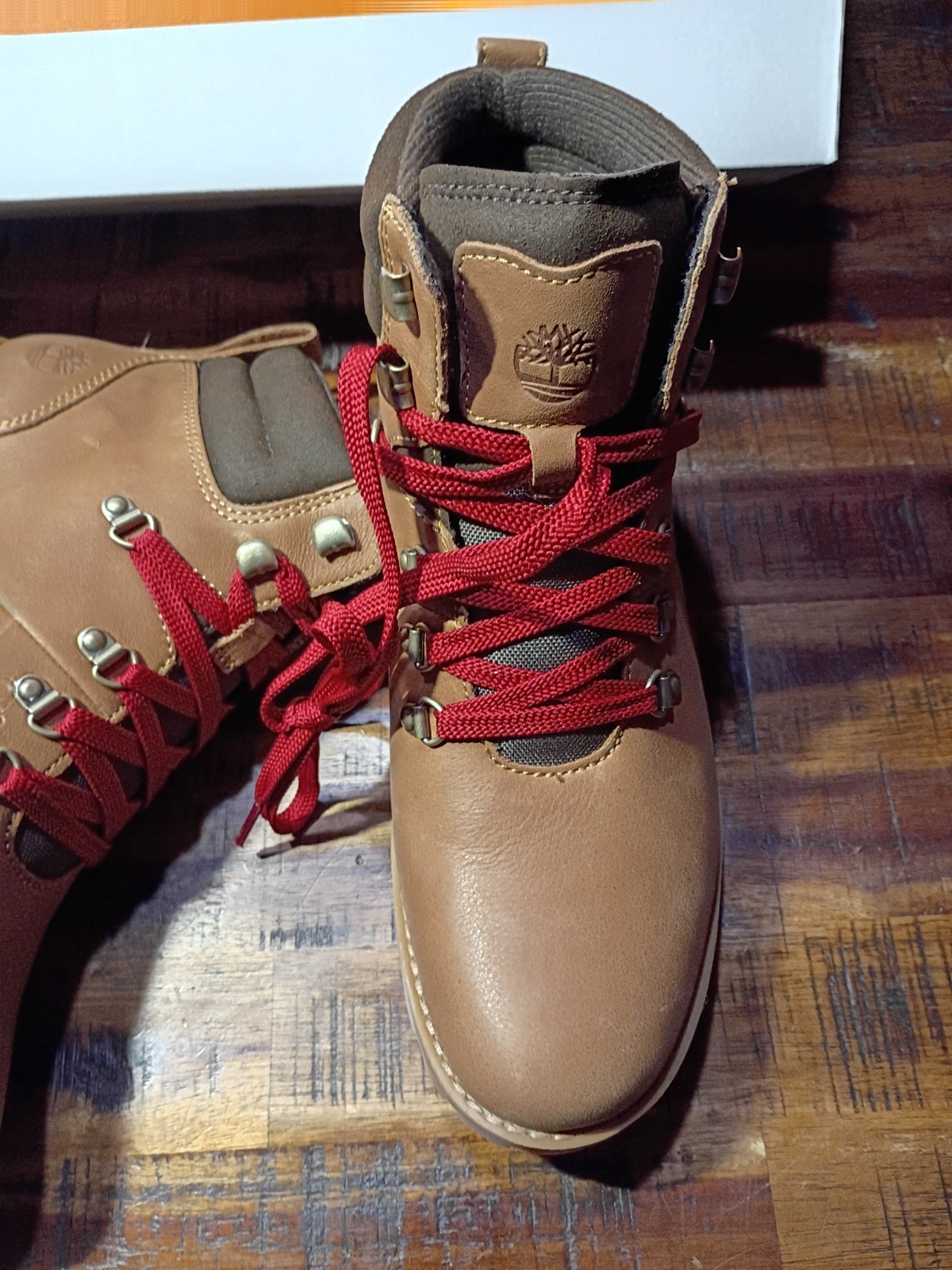 Womens Timberland Ellendale Mid LaceUp Boot MedBrown FullGrain Leathe SZ 8.5 NIB