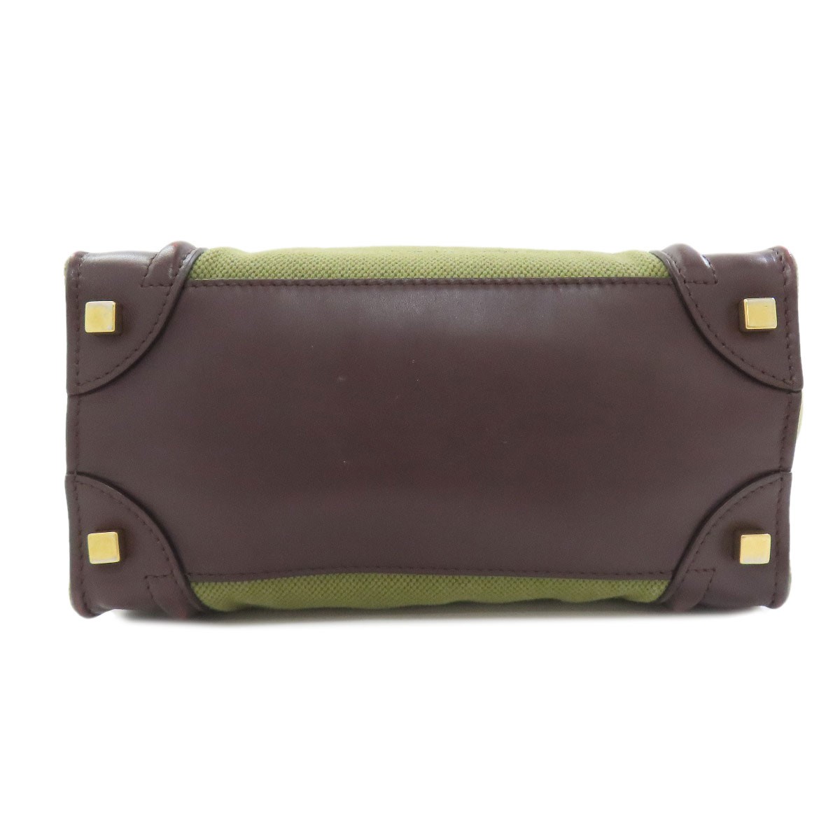 CELINE Luggage micro Handbag Canvas Leather Ladies [Used]