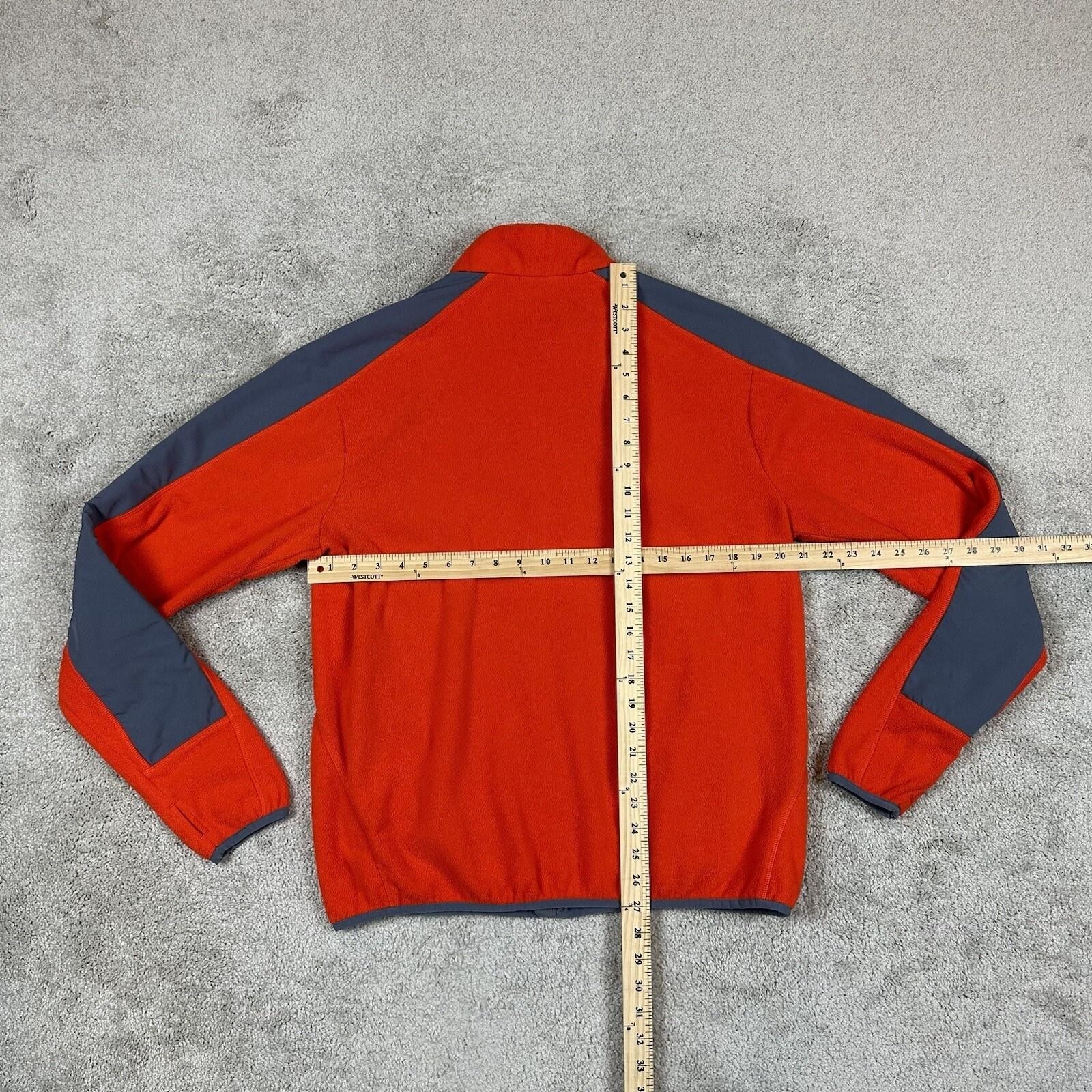Champion Performance Jacket Mens Large Orange Gray Microfleece Full Zip Pockets